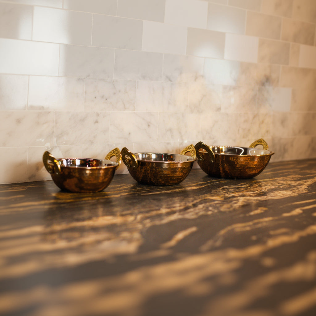 Hammered Copper Serving Karahi Bowl