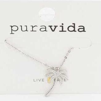 Pura Vida Brass Palm Tree Necklace