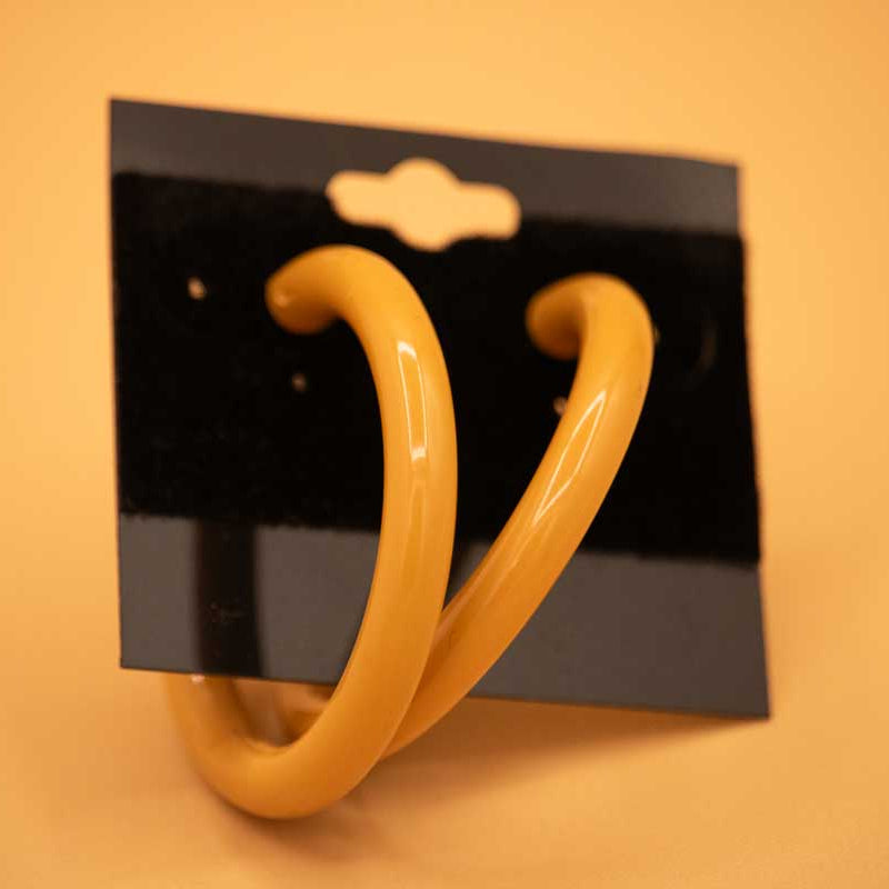 Stylish Mustard Yellow Hoop Earrings