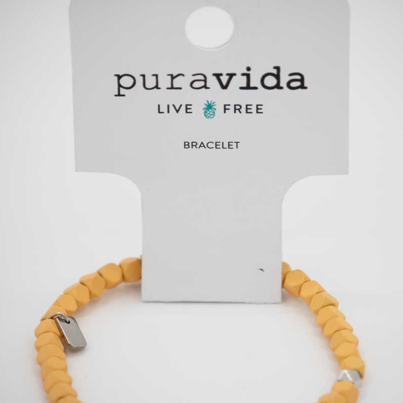 Pura Vida Coated Hematite Stretch Bracelet
