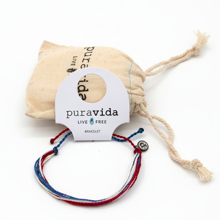 Pura Vida Red White and Blue Original Bracelet