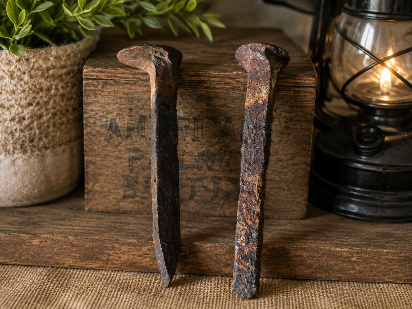 Antique Railroad Spike Square Cut