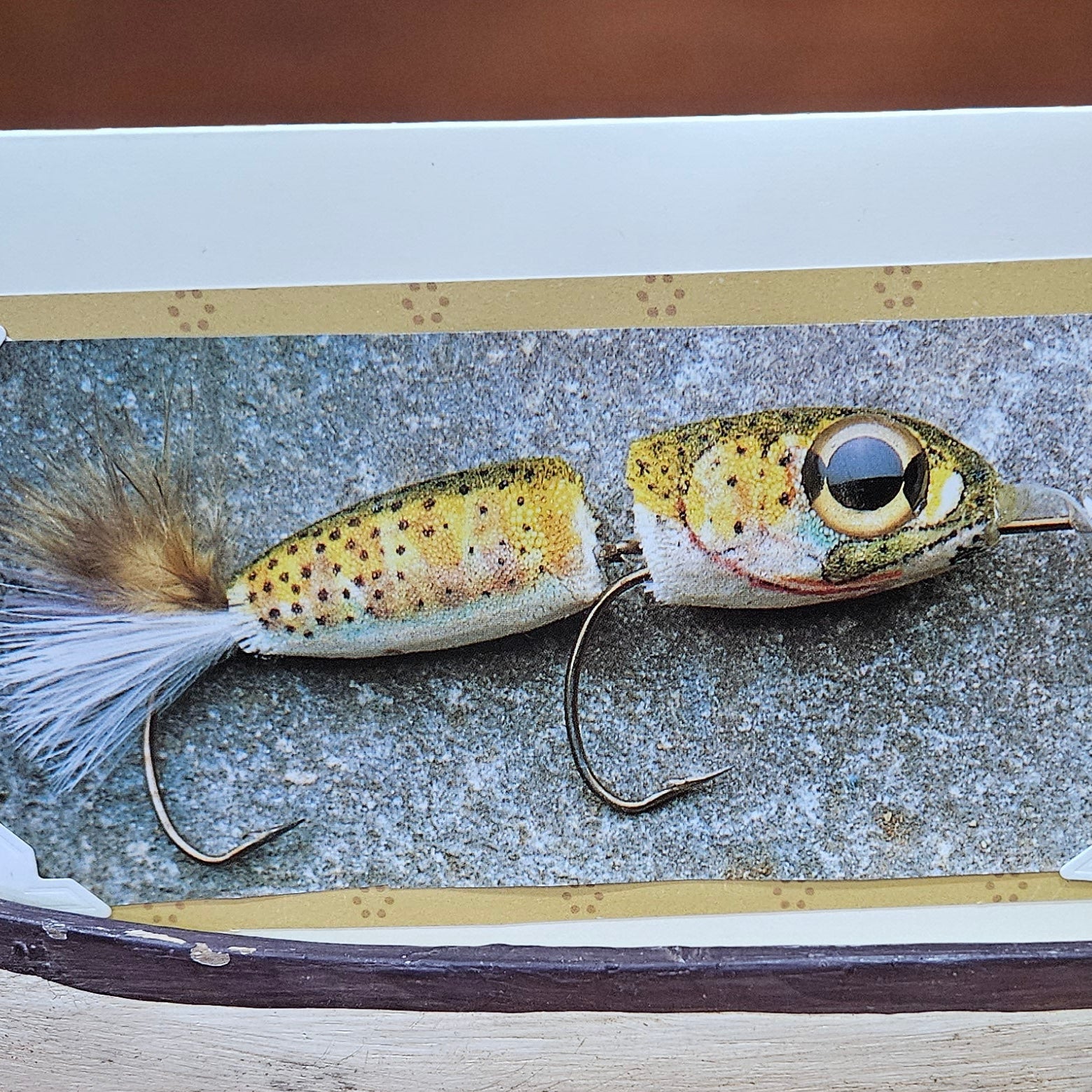 Beautifully Hand Crafted Custom Created Greeting Card Series by Diane Stegman "Gold Fishing Lure"