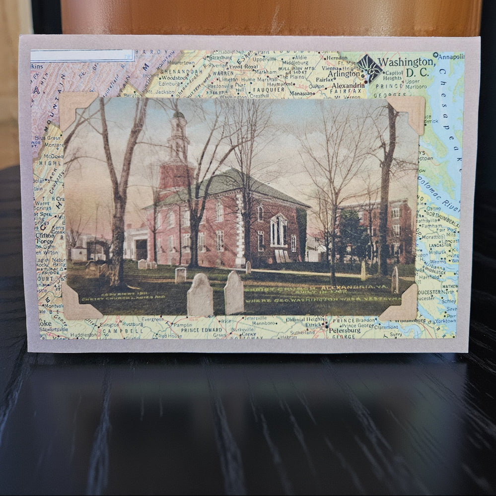 Beautifully Hand Crafted Custom Created Greeting Card Series by Diane Stegman "Christ Church Alexandria, Virginia"