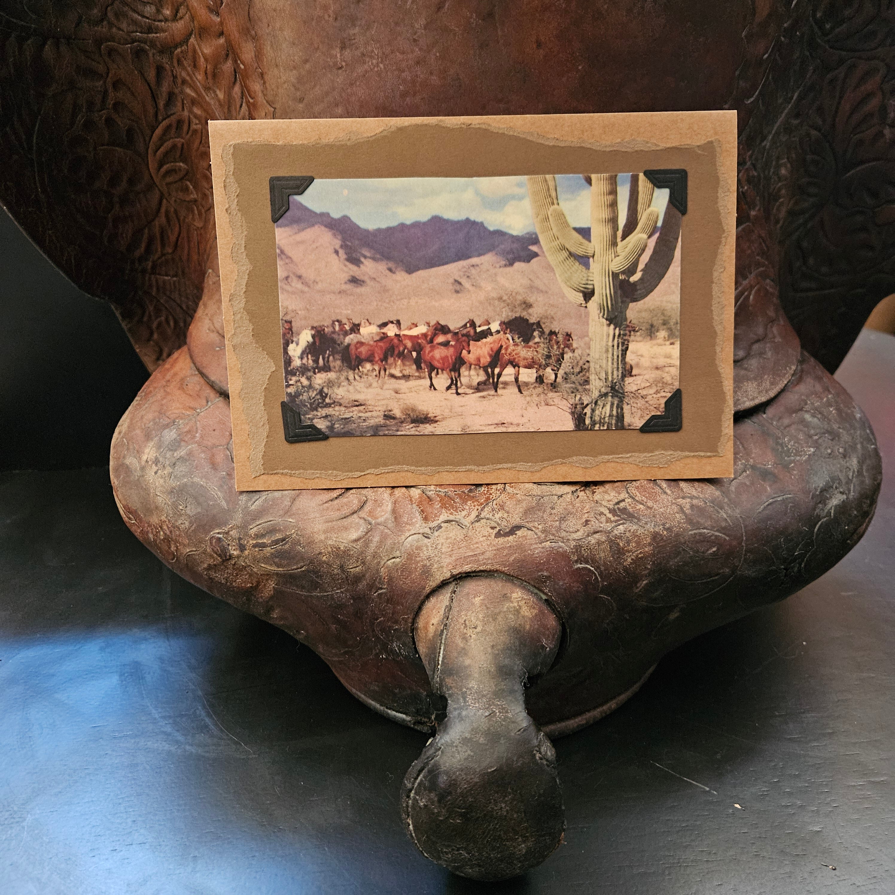 Beautifully Hand Crafted Custom Created Greeting Card Series by Diane Stegman "Herd of Horses"