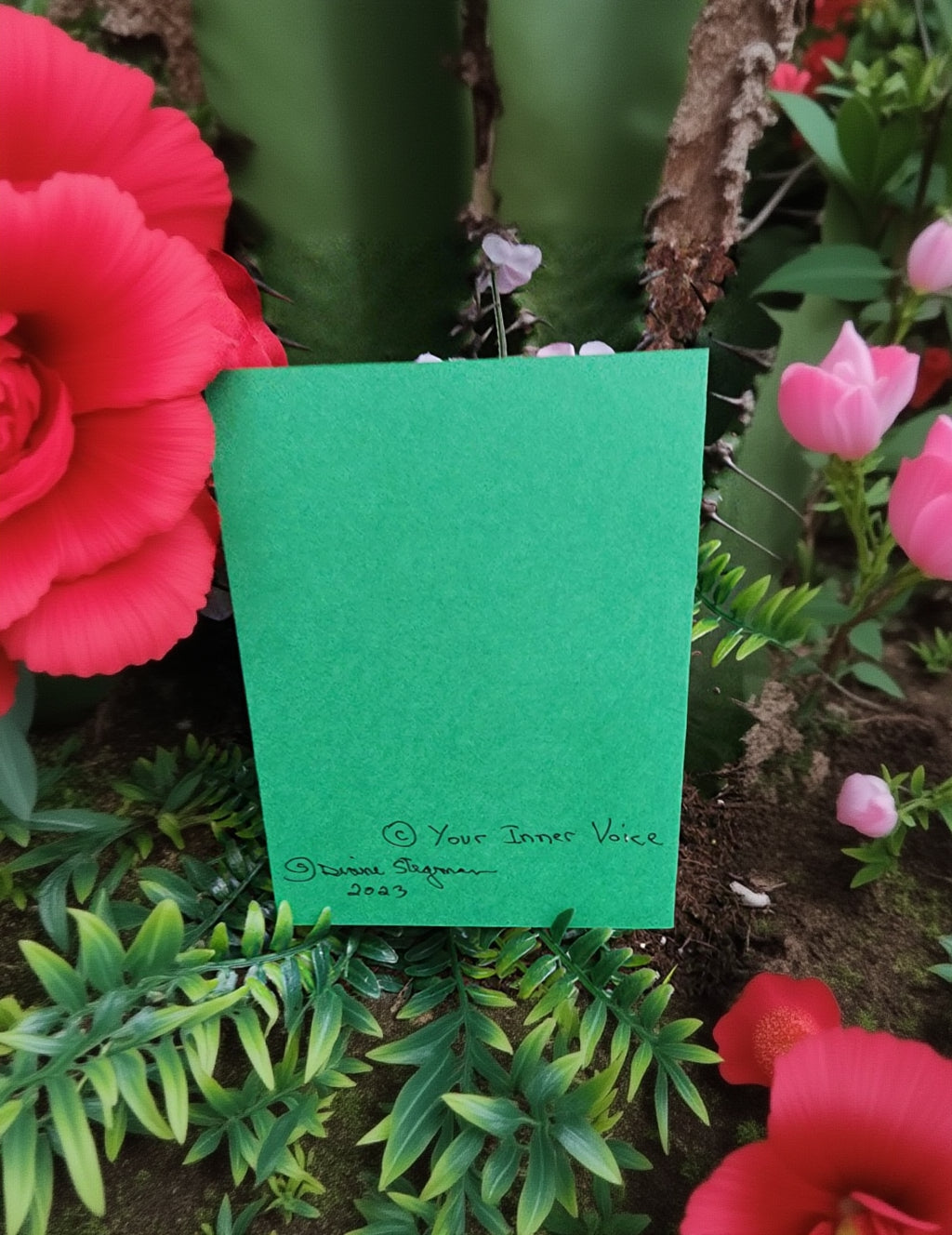 Beautifully Hand Crafted Custom Created Greeting Card Series by Diane Stegman "Texas Prickly Pear"