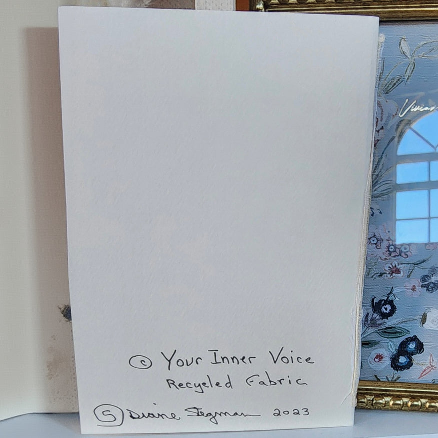 Beautifully Hand Crafted Custom Created Greeting Card Series by Diane Stegman "Fabric Flower"