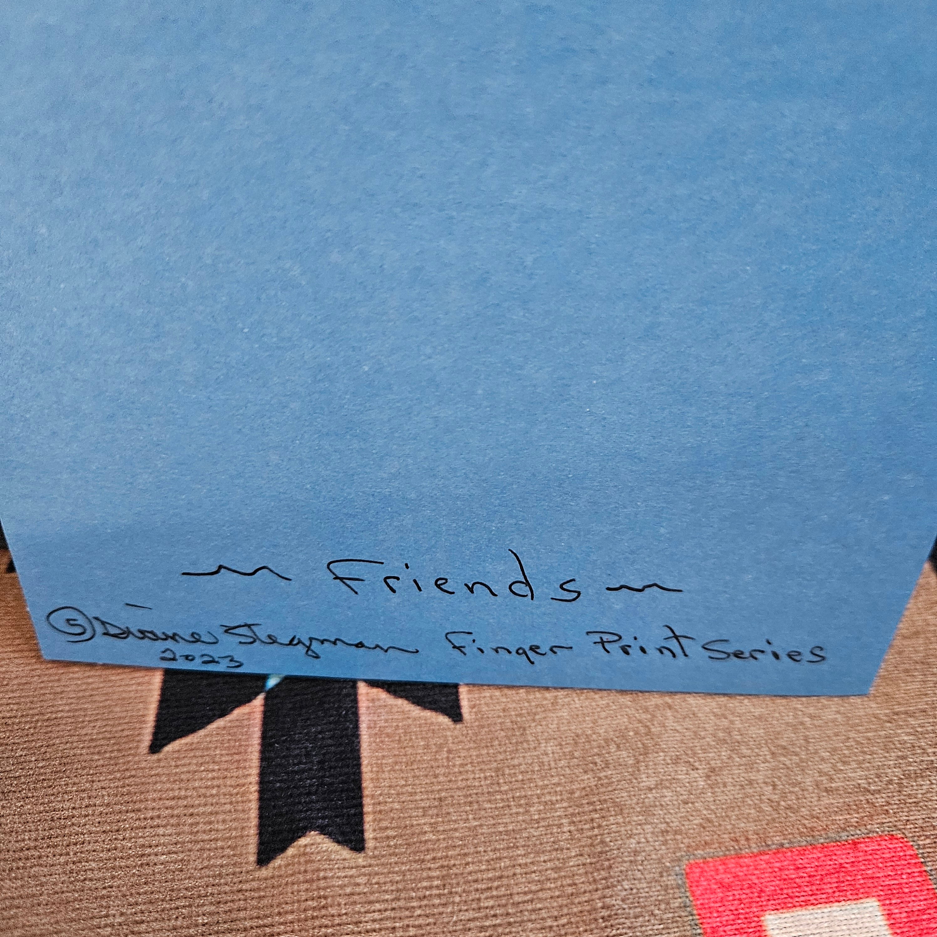 Beautifully Hand Crafted Custom Created Greeting Card Series by Diane Stegman "Fingerprint Series Playful Couple"
