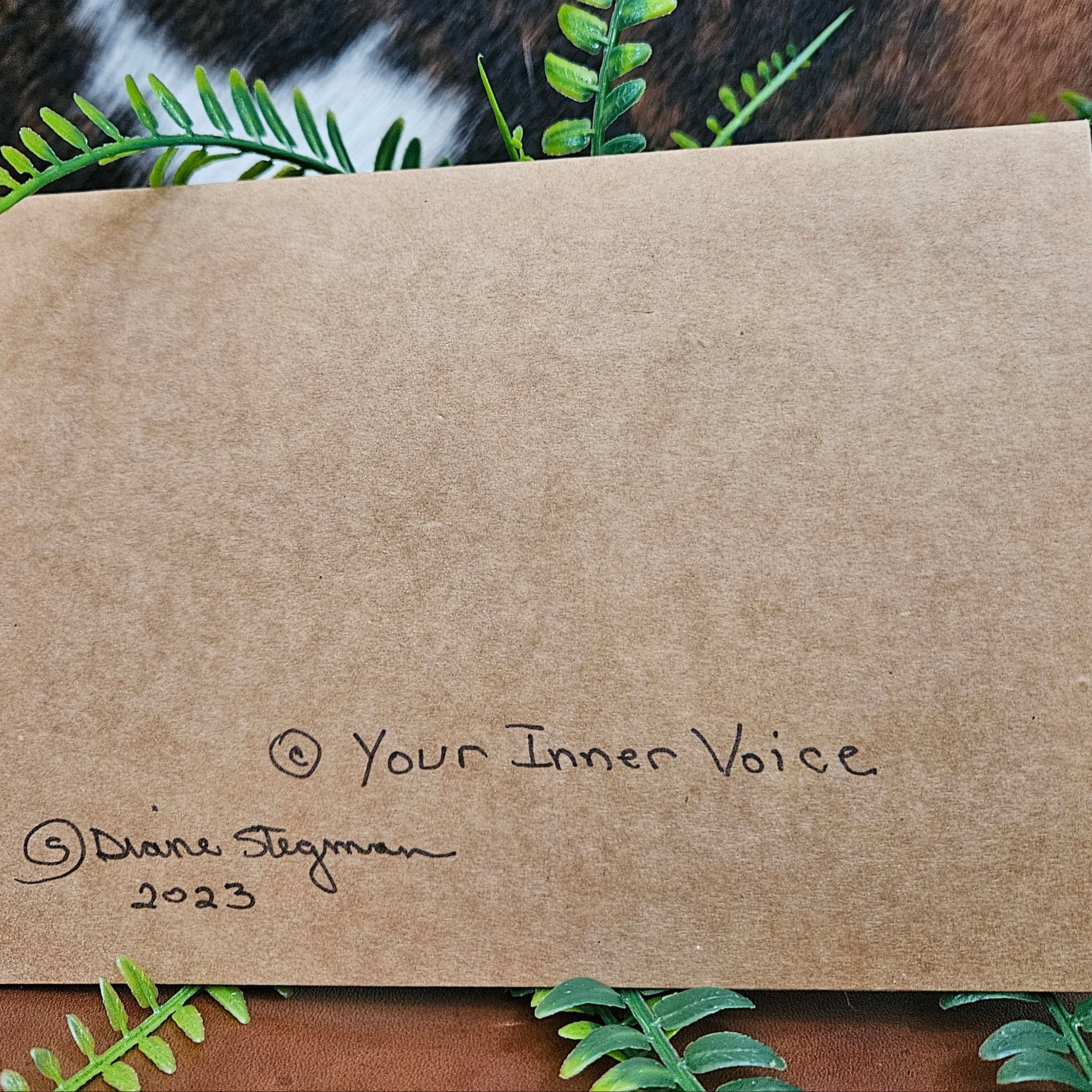 Beautifully Hand Crafted Custom Created Greeting Card Series by Diane Stegman "Happy Cow"