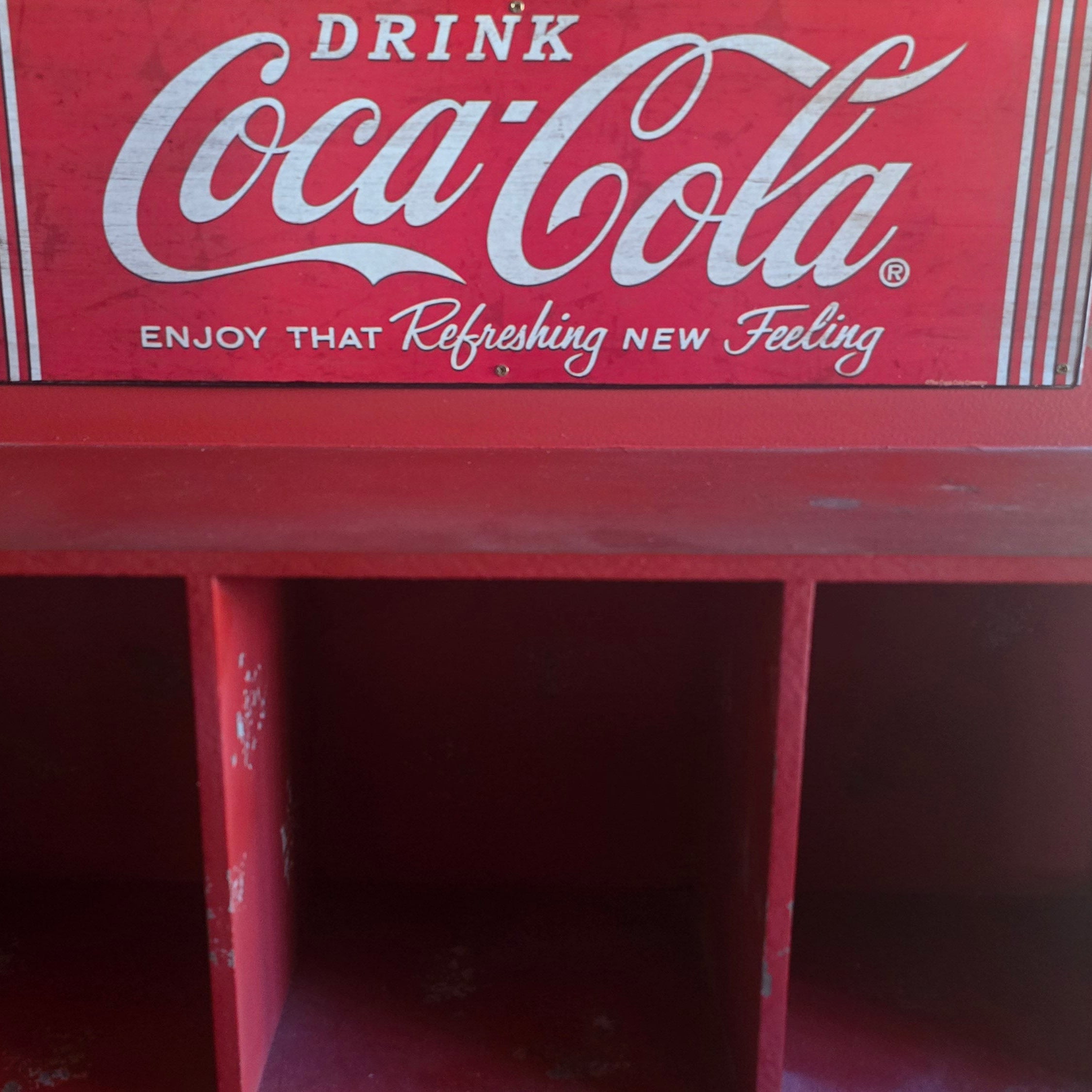 Vintage-Style Coca-Cola Wooden Display Cabinet
