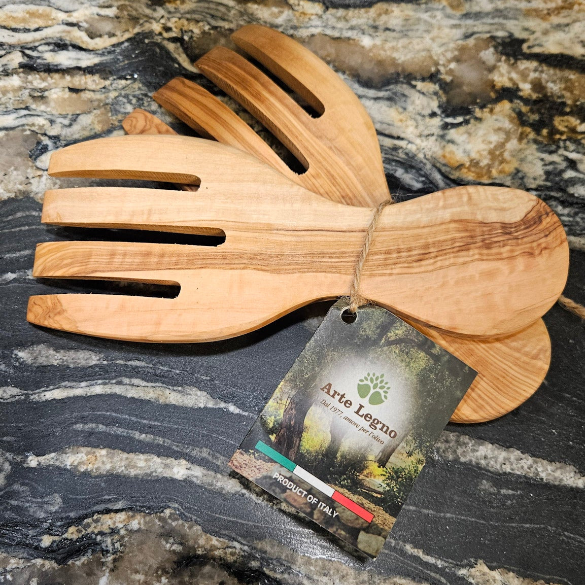 Arte Legno Olive Wood Salad Serving Forks