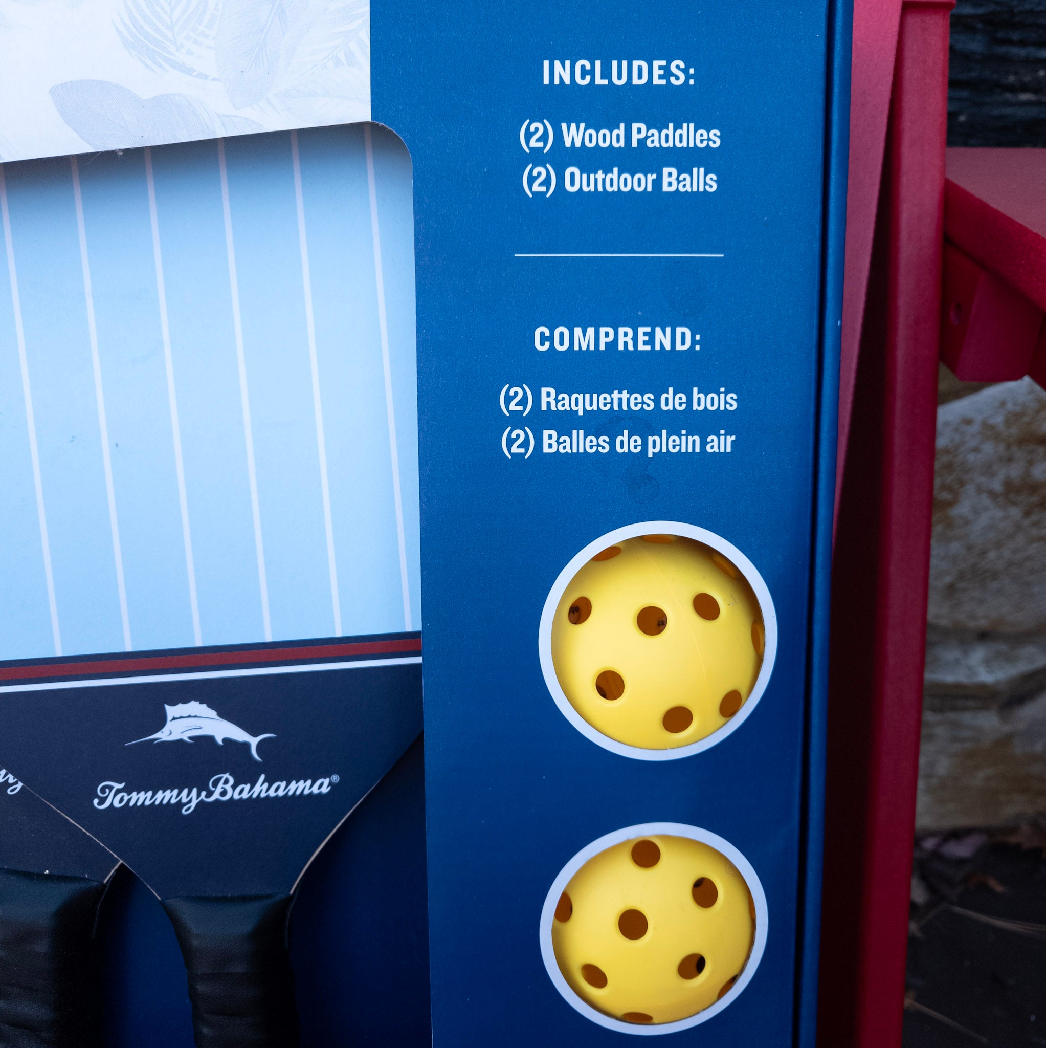 Tommy Bahama Wood Paddle Pickleball Set