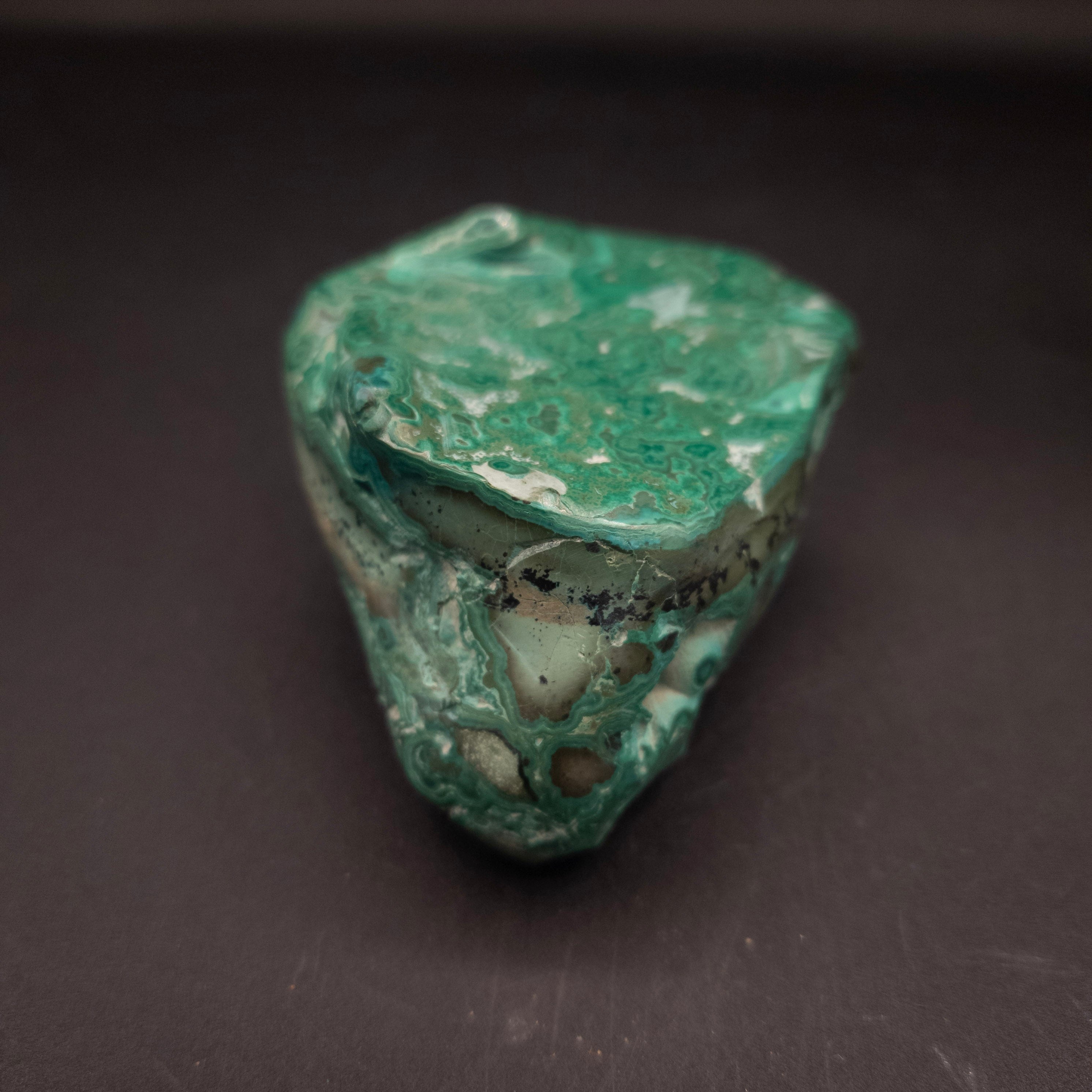 Polished Green Malachite with Swirls