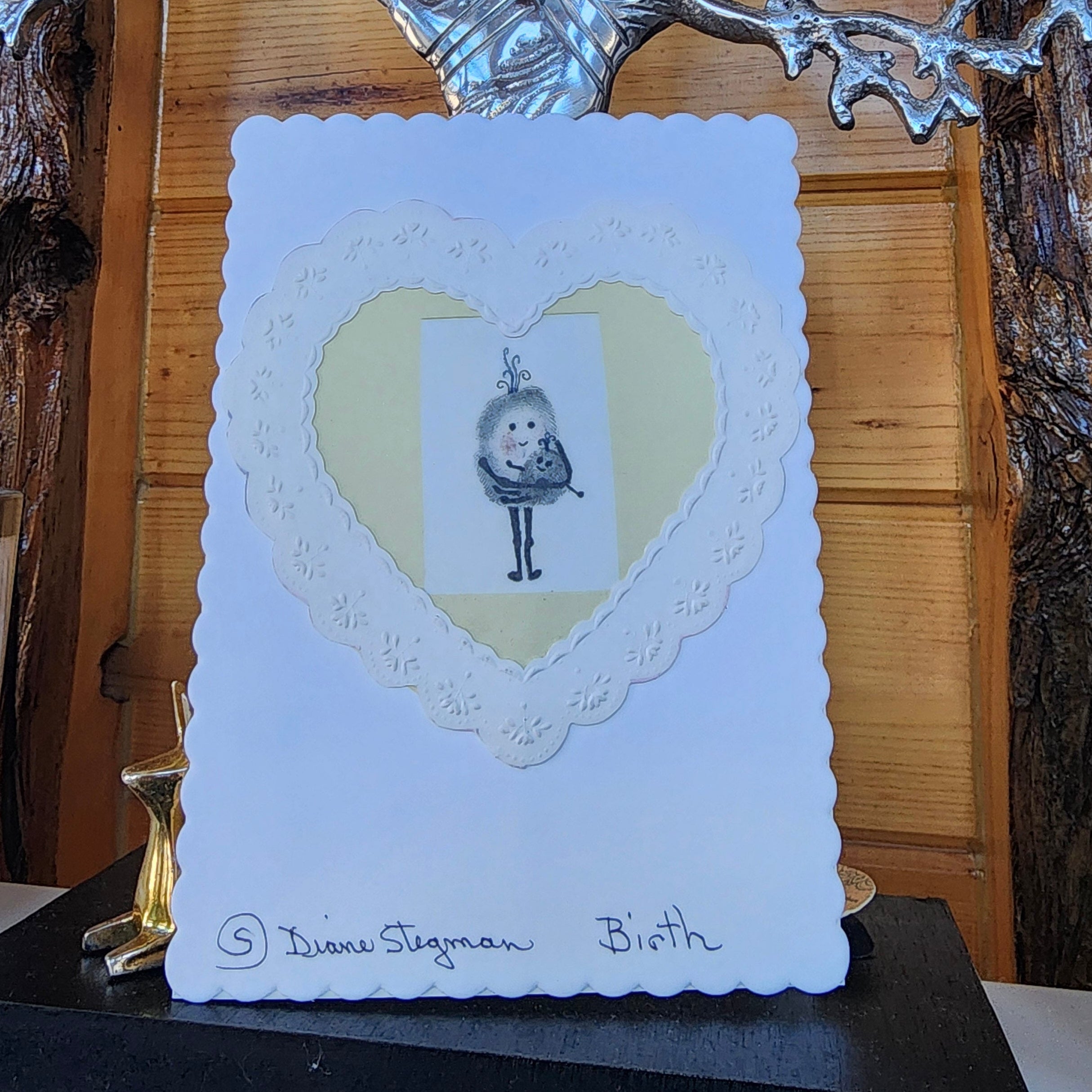 Beautifully Hand Crafted Custom Created Greeting Card Series by Diane Stegman "Birth"