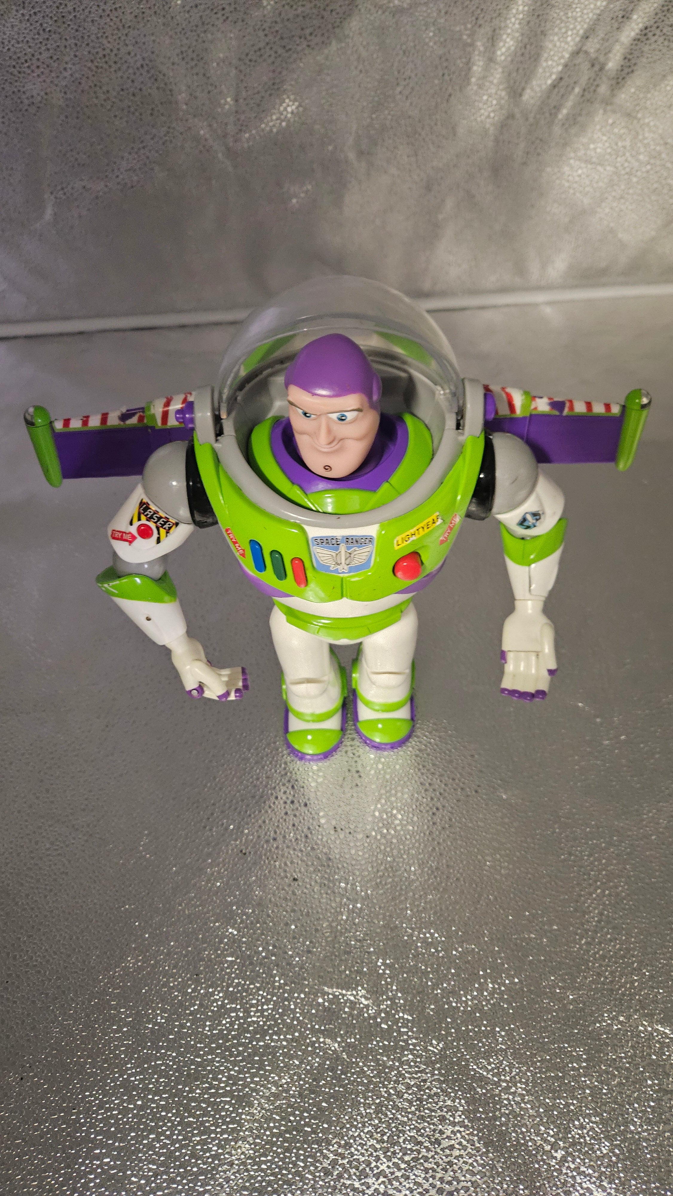 Disney Pixar Toy Story Buzz Lightyear 12" Talking Action Figure w/ 2012 Barrel of Monkeys