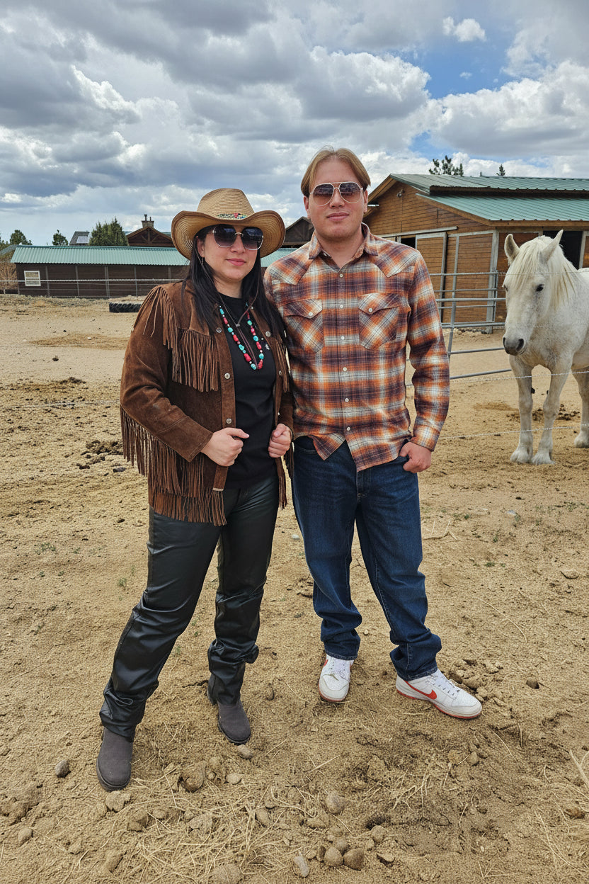 Classic Vintage Tepee Town Light Brown Leather and Suede Fringe Jacket