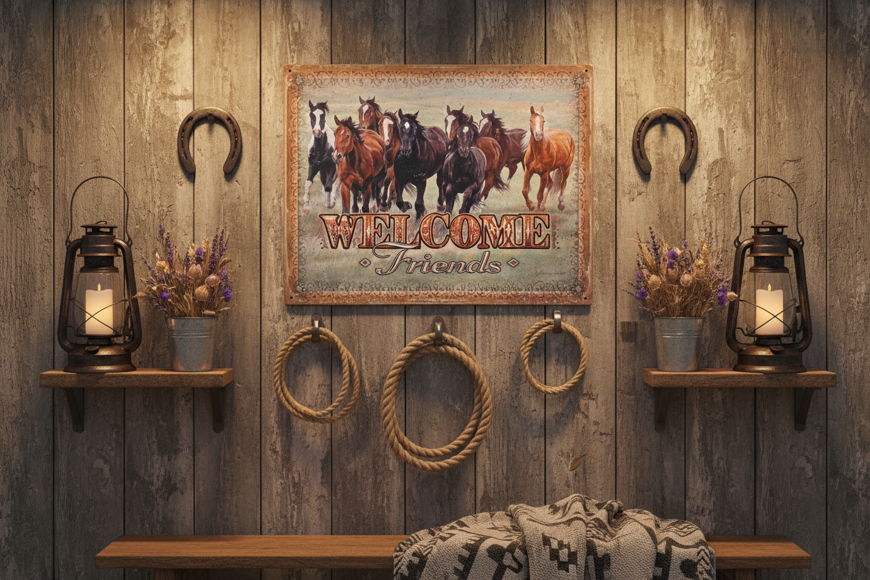 Welcome Friends Tin Sign