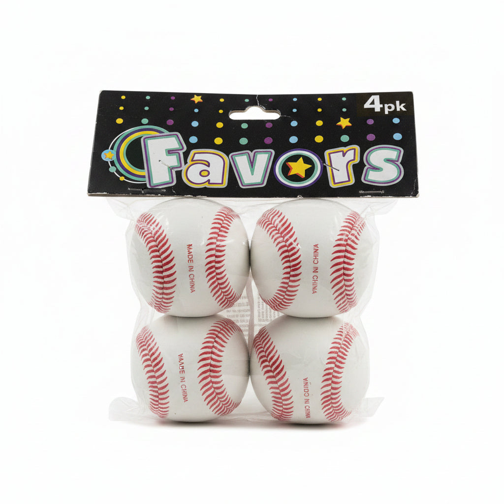 Favors Brand 4 Pack of Squishy Baseballs