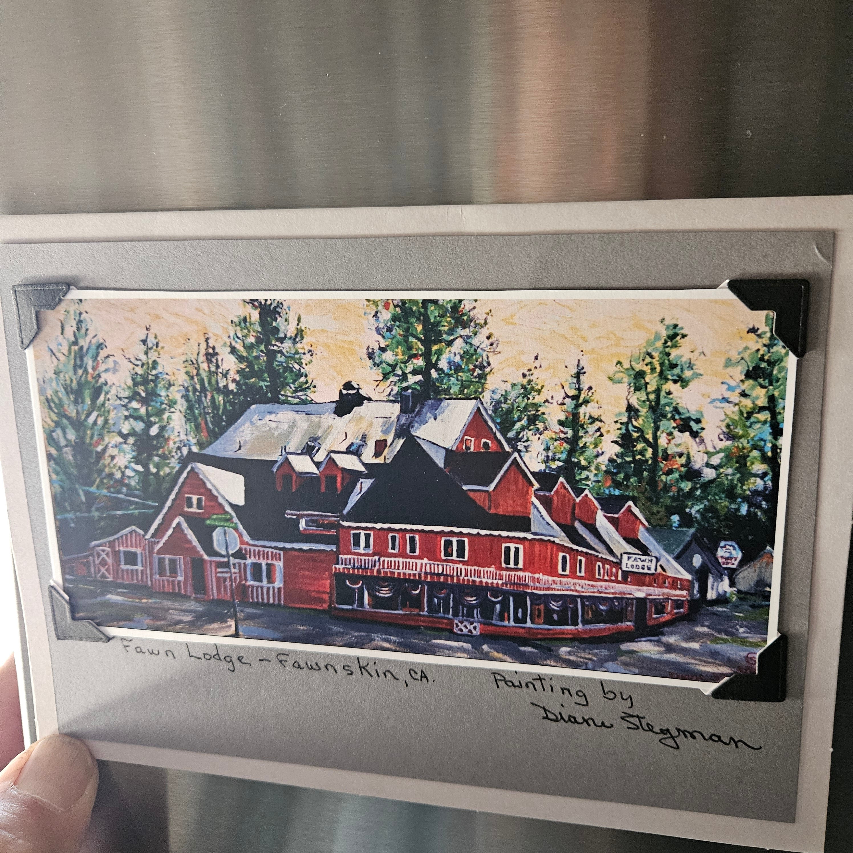 Beautifully Hand Crafted Custom Created Greeting Card Series by Diane Stegman "Fawn Lodge Fawnskin, California"