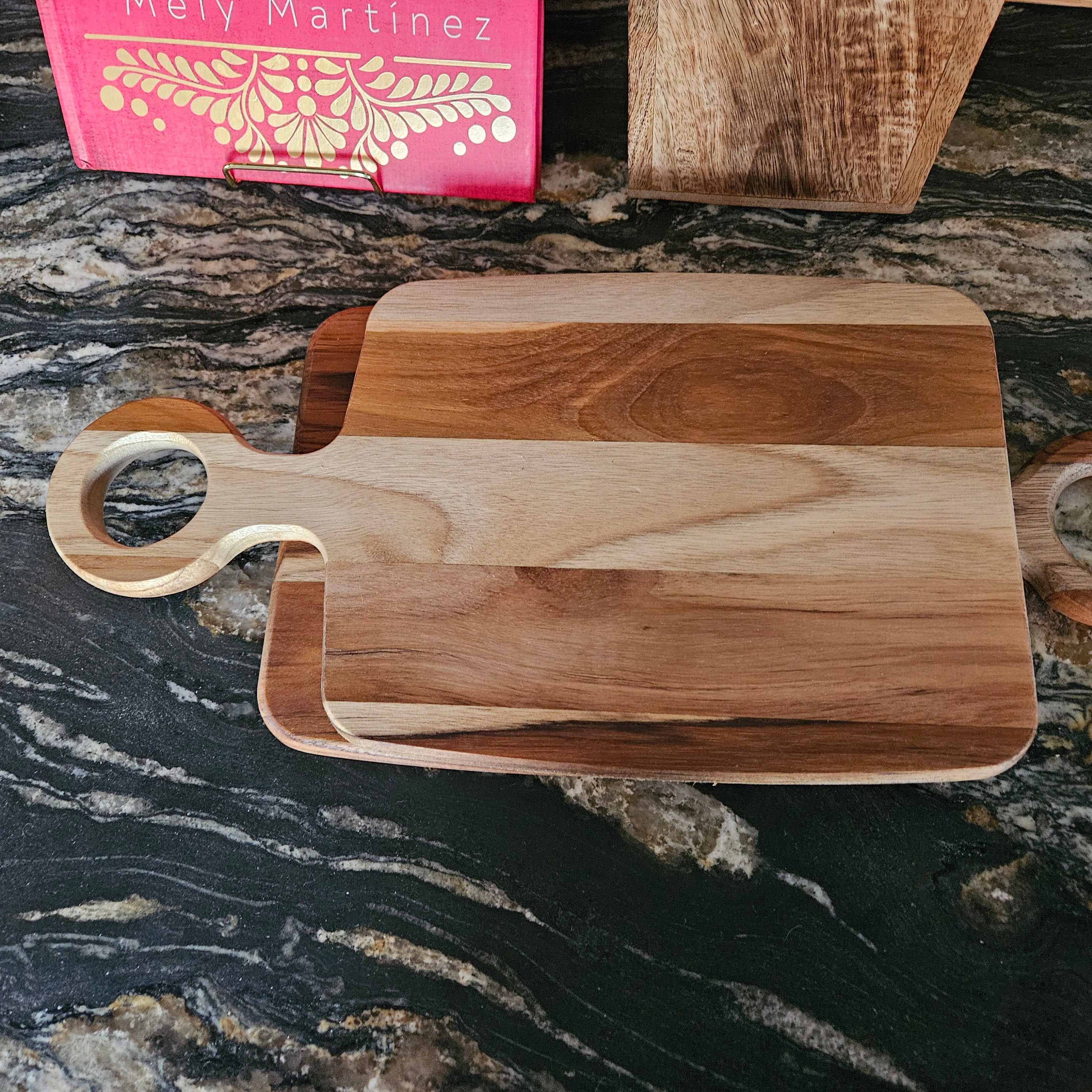 Lipper International Teak Wood Paddle Board for Cutting and Serving