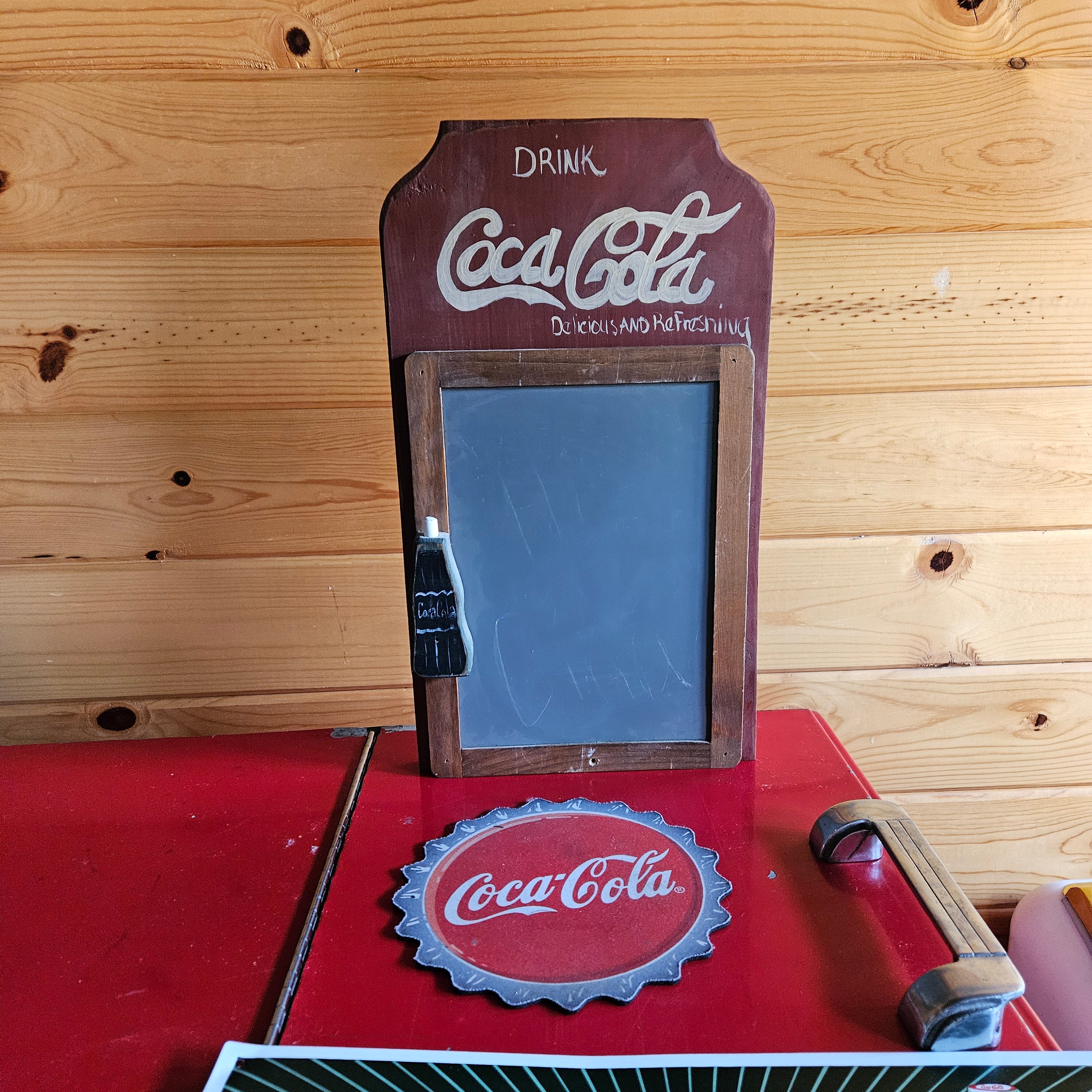 Vintage Wooden Coca Cola Chalkboard