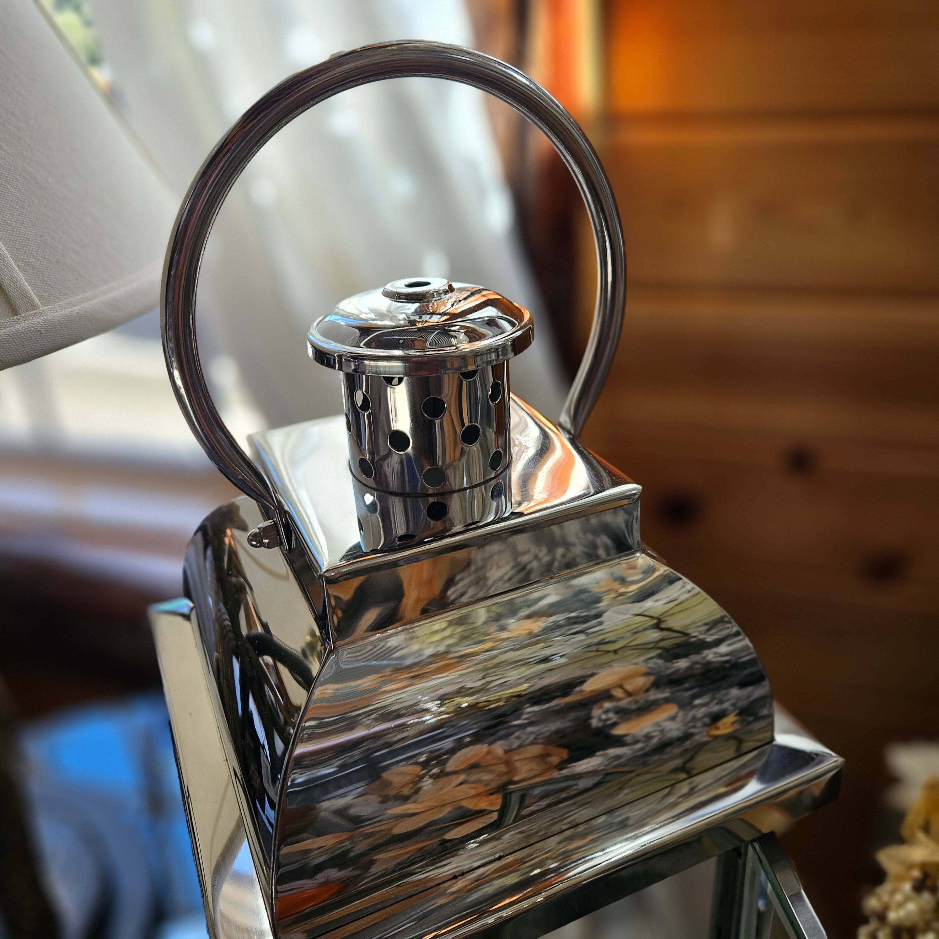 Chrome Hurricane Lantern