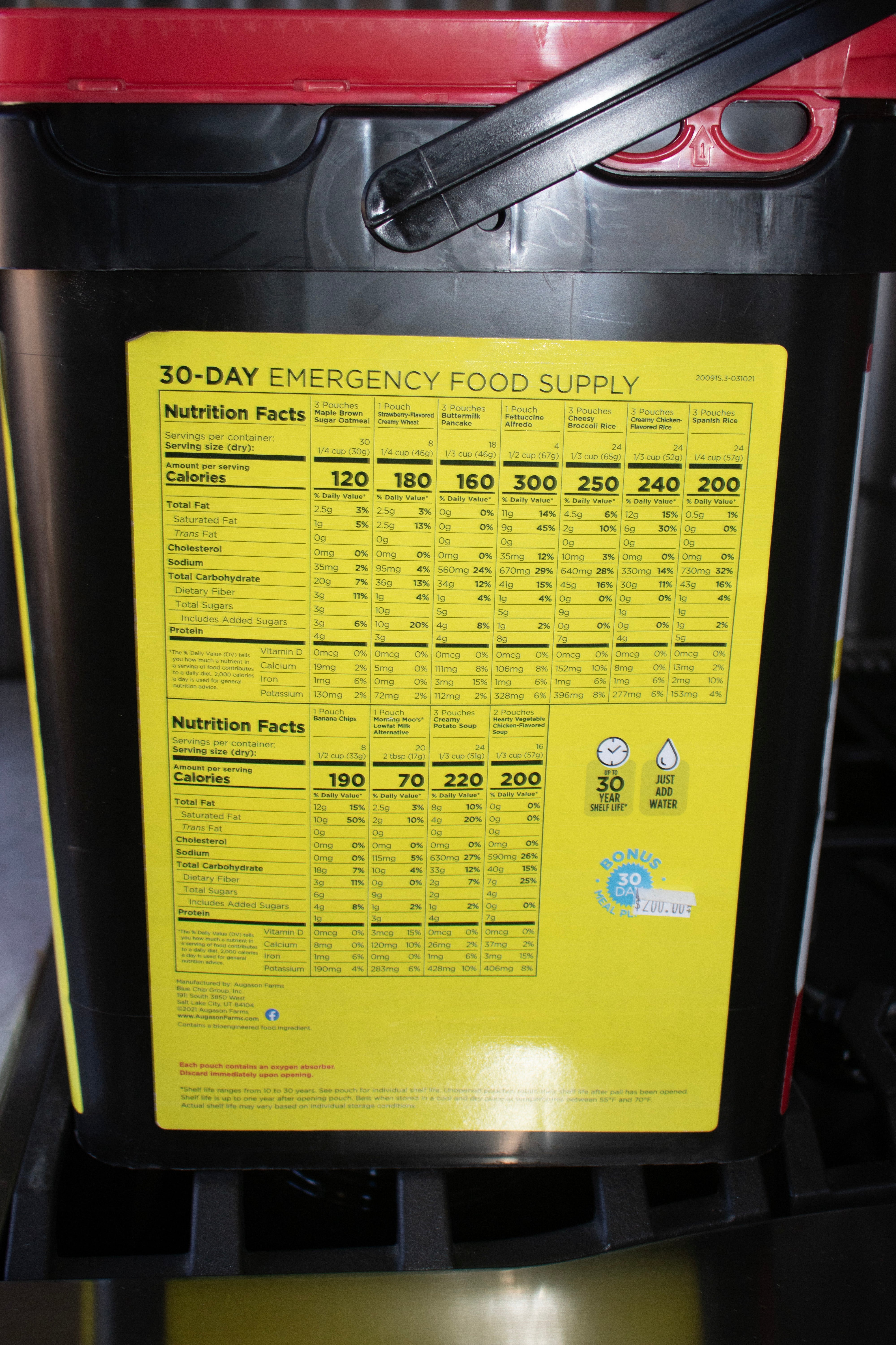 Augason Farms Emergency Food Supply Deluxe 1-Person Kit