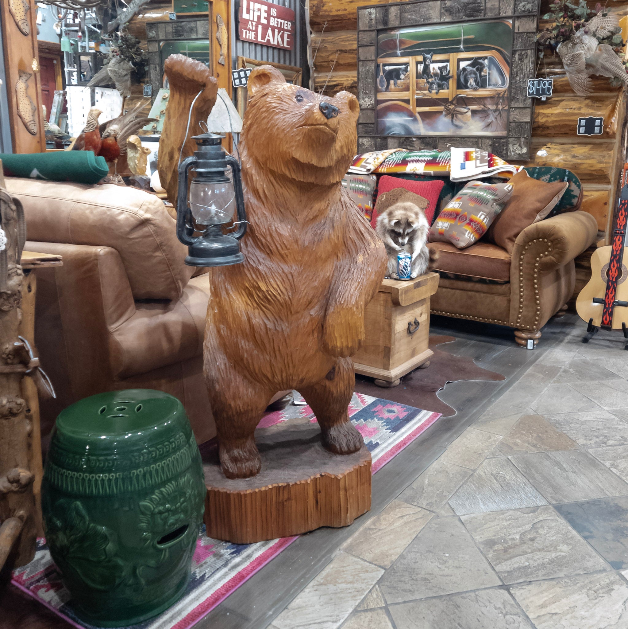 original hand carved wooden bear by Ray Hamari (1997)