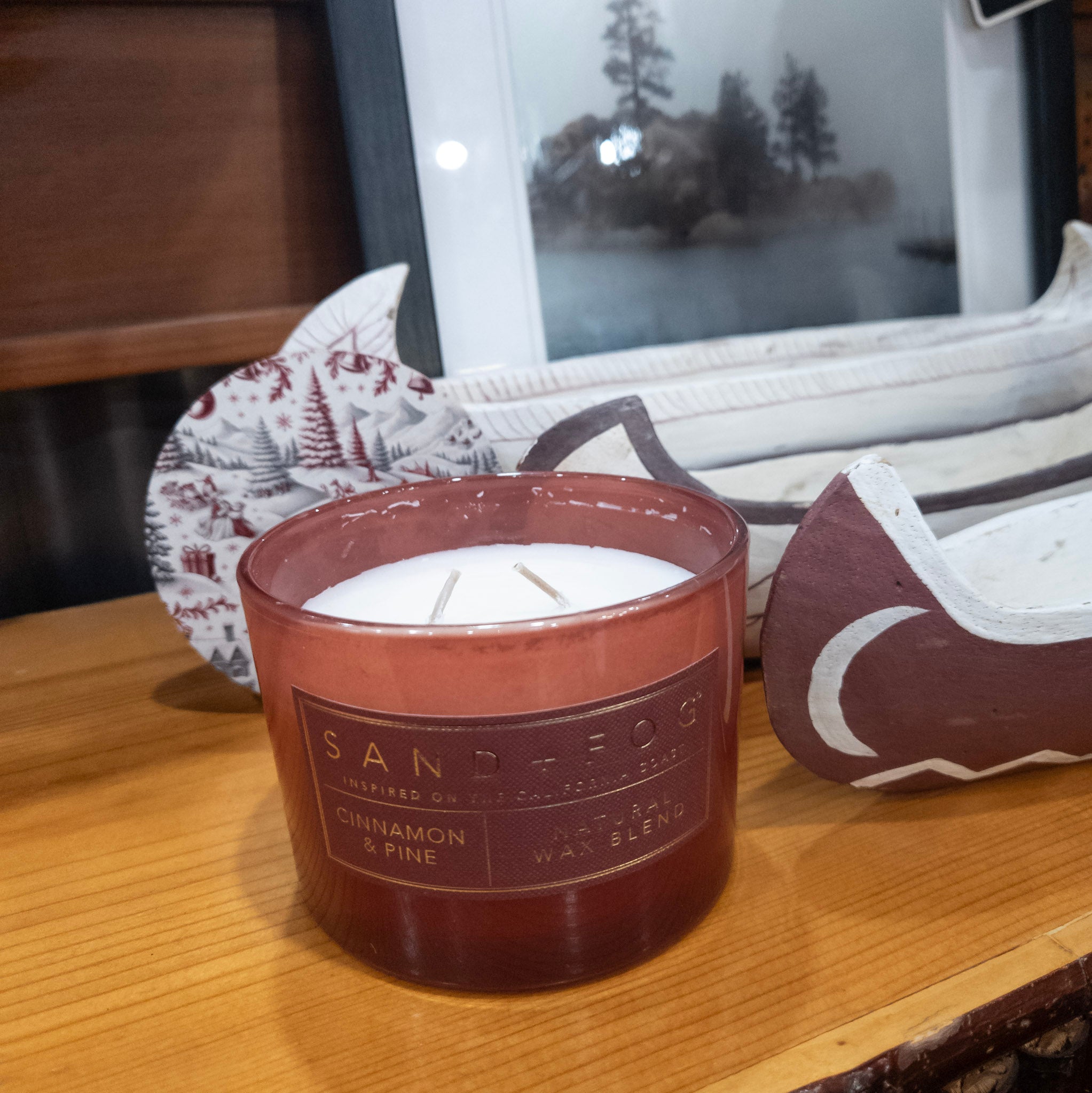 SAND + FOG Cinnamon & Pine scented candle