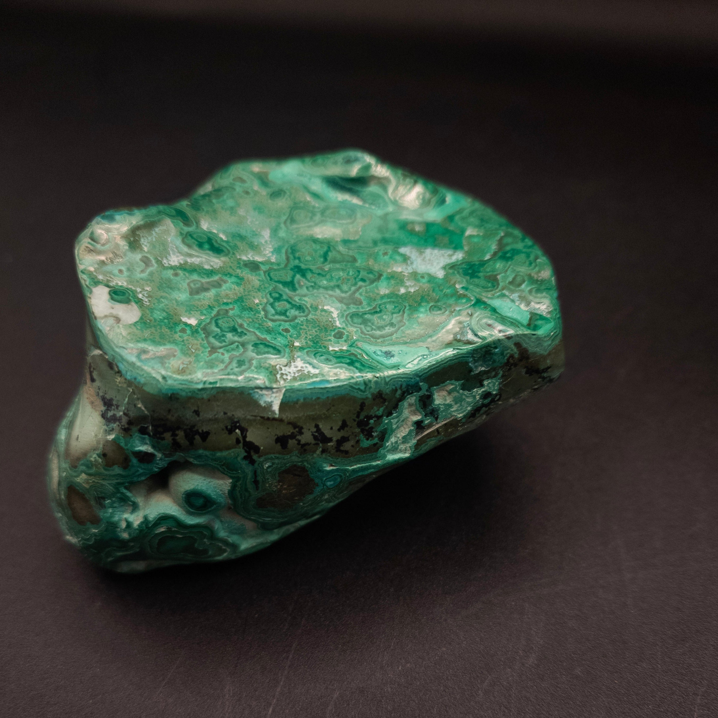 Polished Green Malachite with Swirls