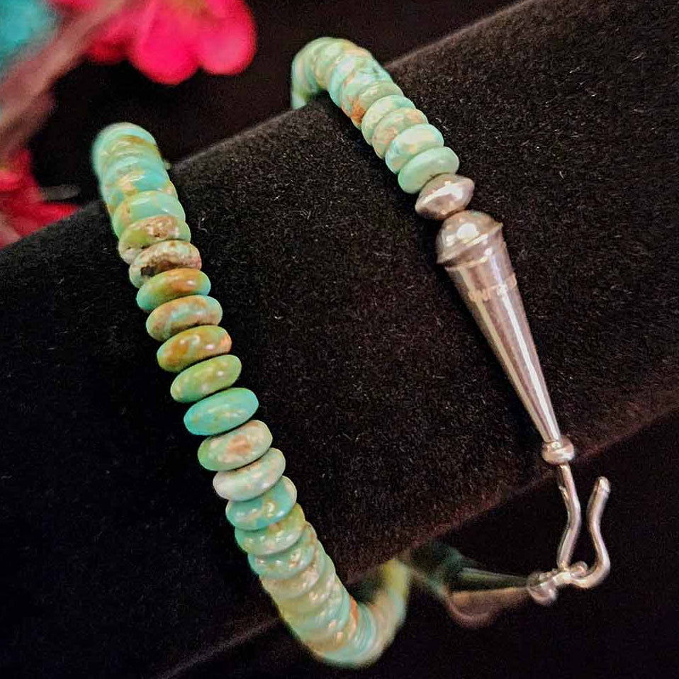 Vintage Navajo Royston Turquoise Sauser Beaded Necklace