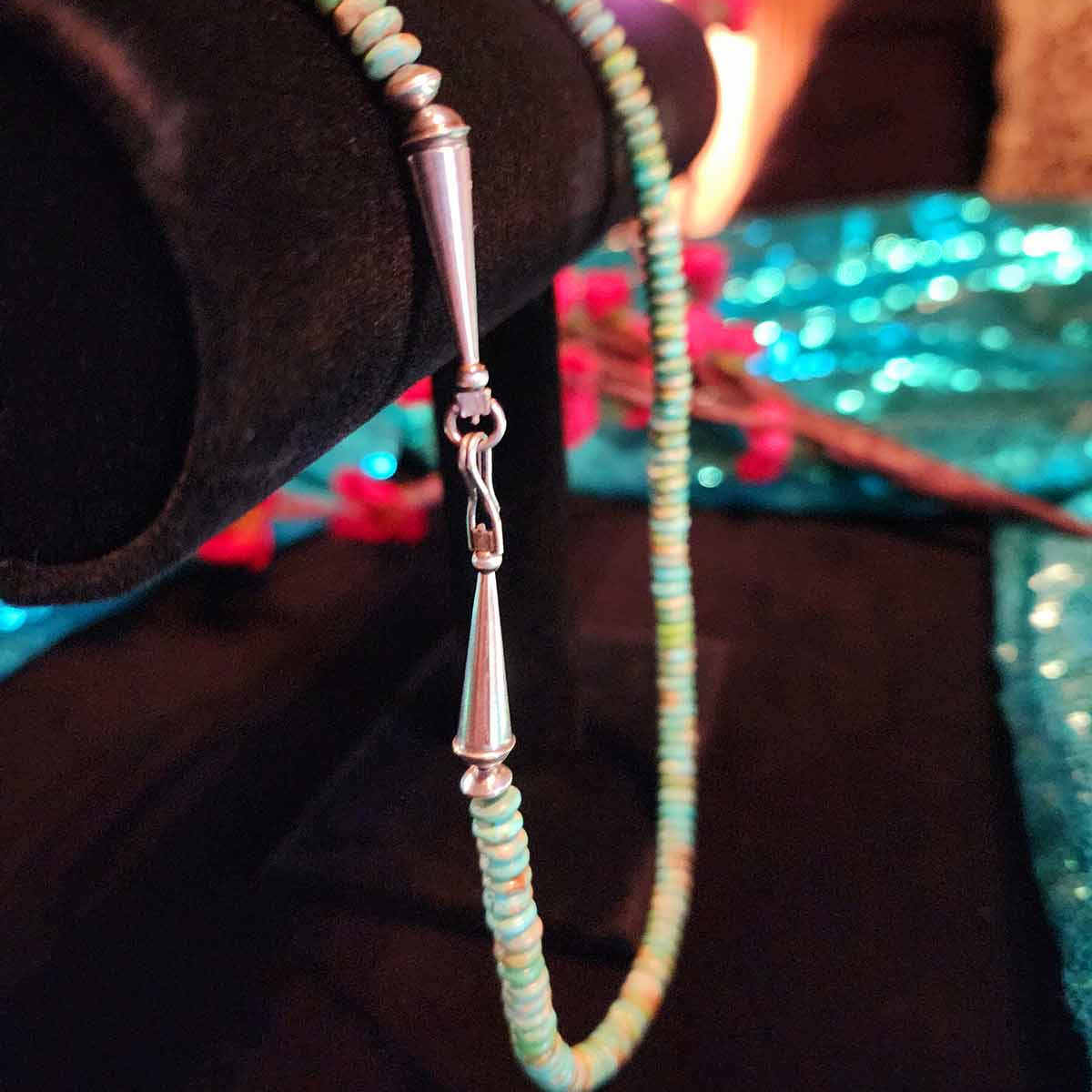 Vintage Navajo Royston Turquoise Sauser Beaded Necklace