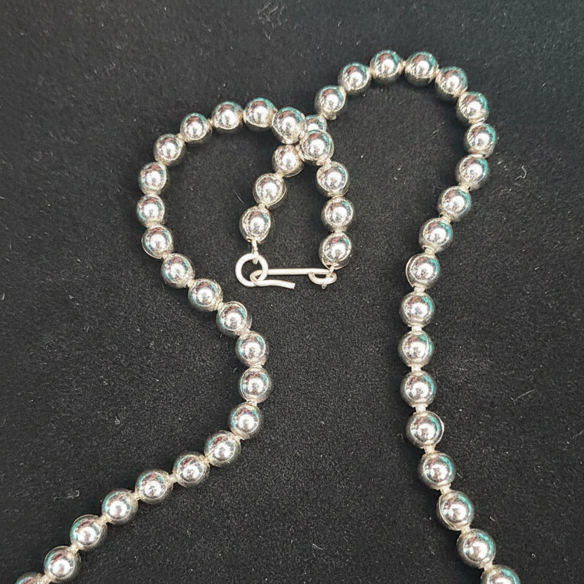 Navajo Laiwakete Zuni Pewter Turquoise Needlepoint Squash Blossom Necklace