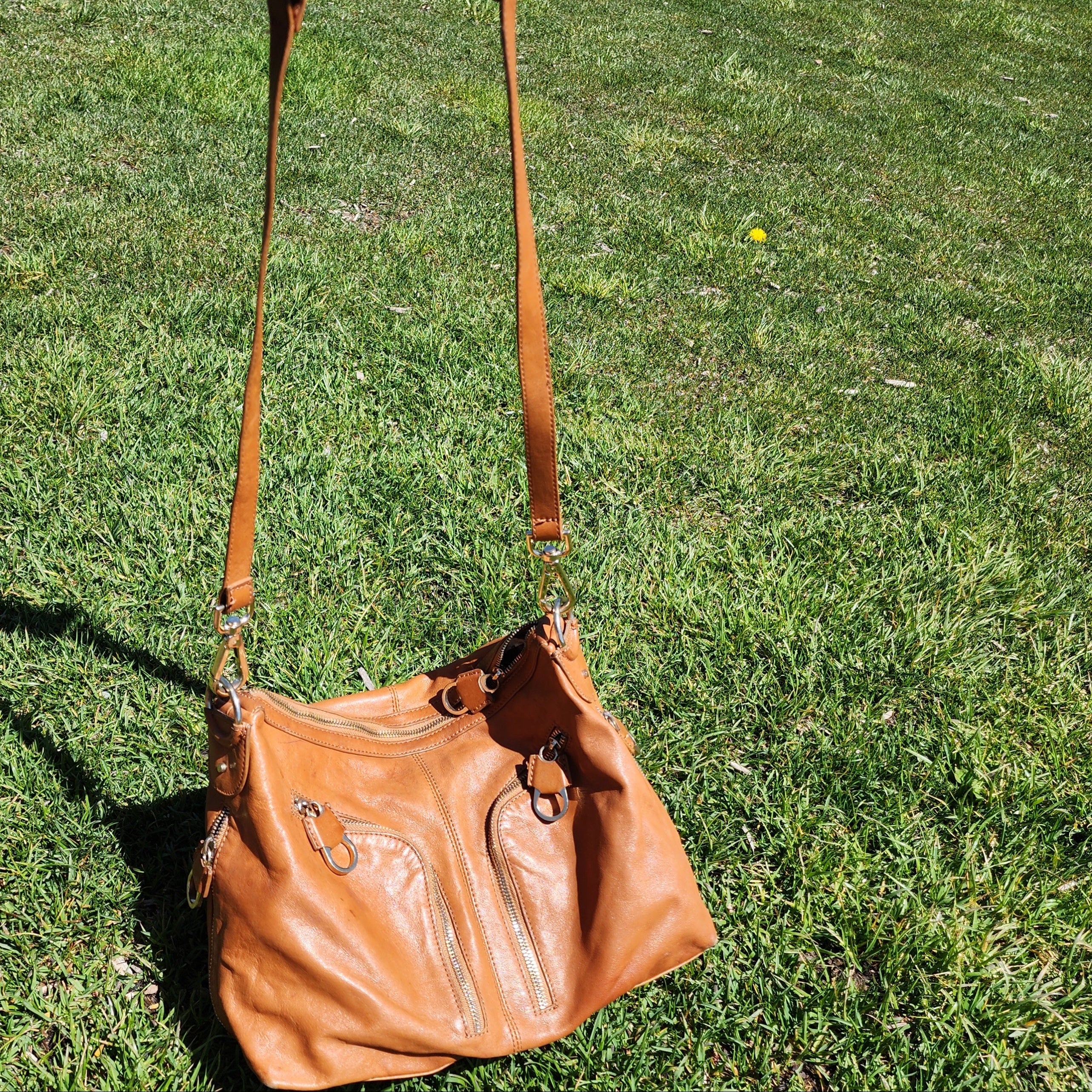 Ted Baker Tan Shoulder/Body Bag with Front Zipper Pockets