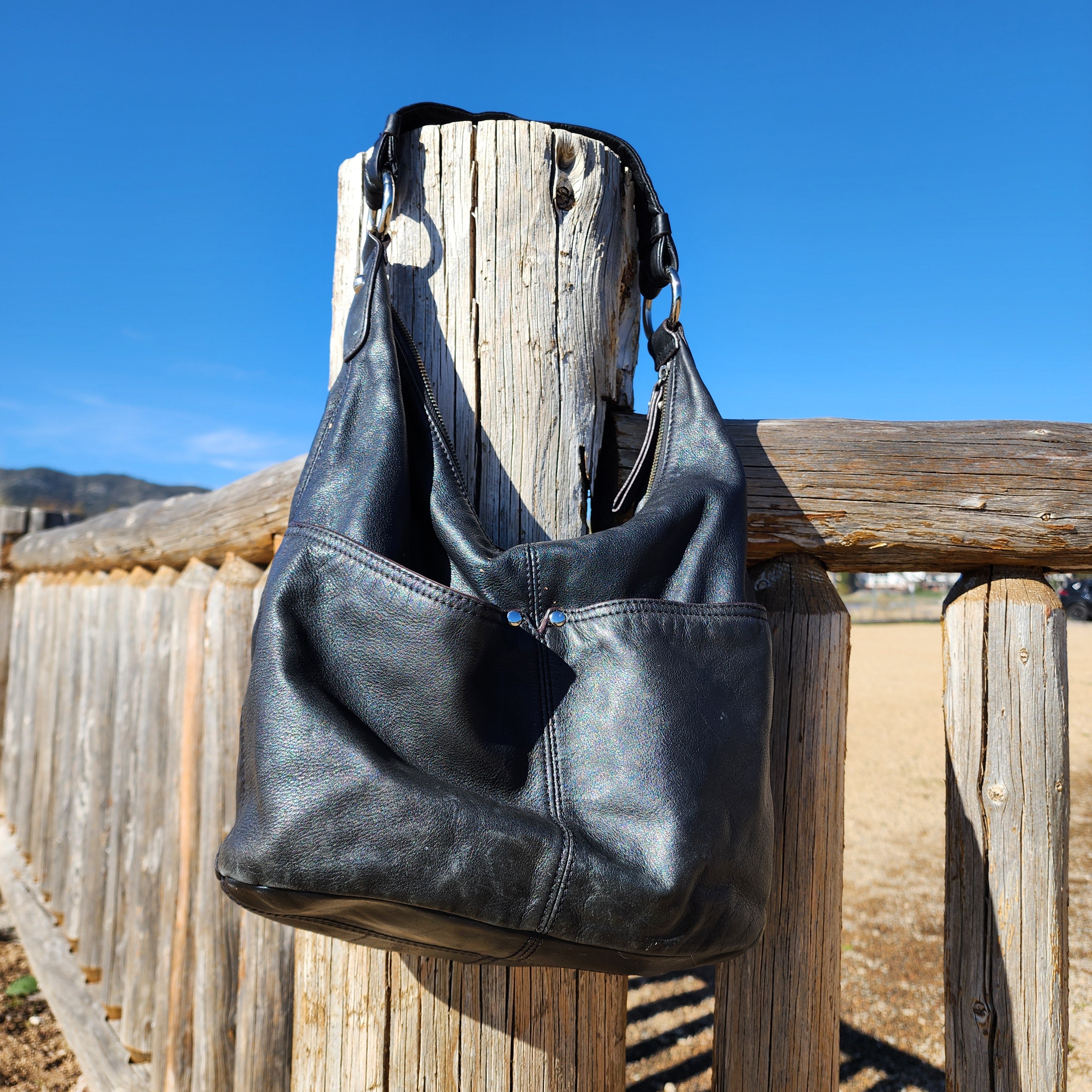Clarks Black Leather Hobo Shoulder Bag