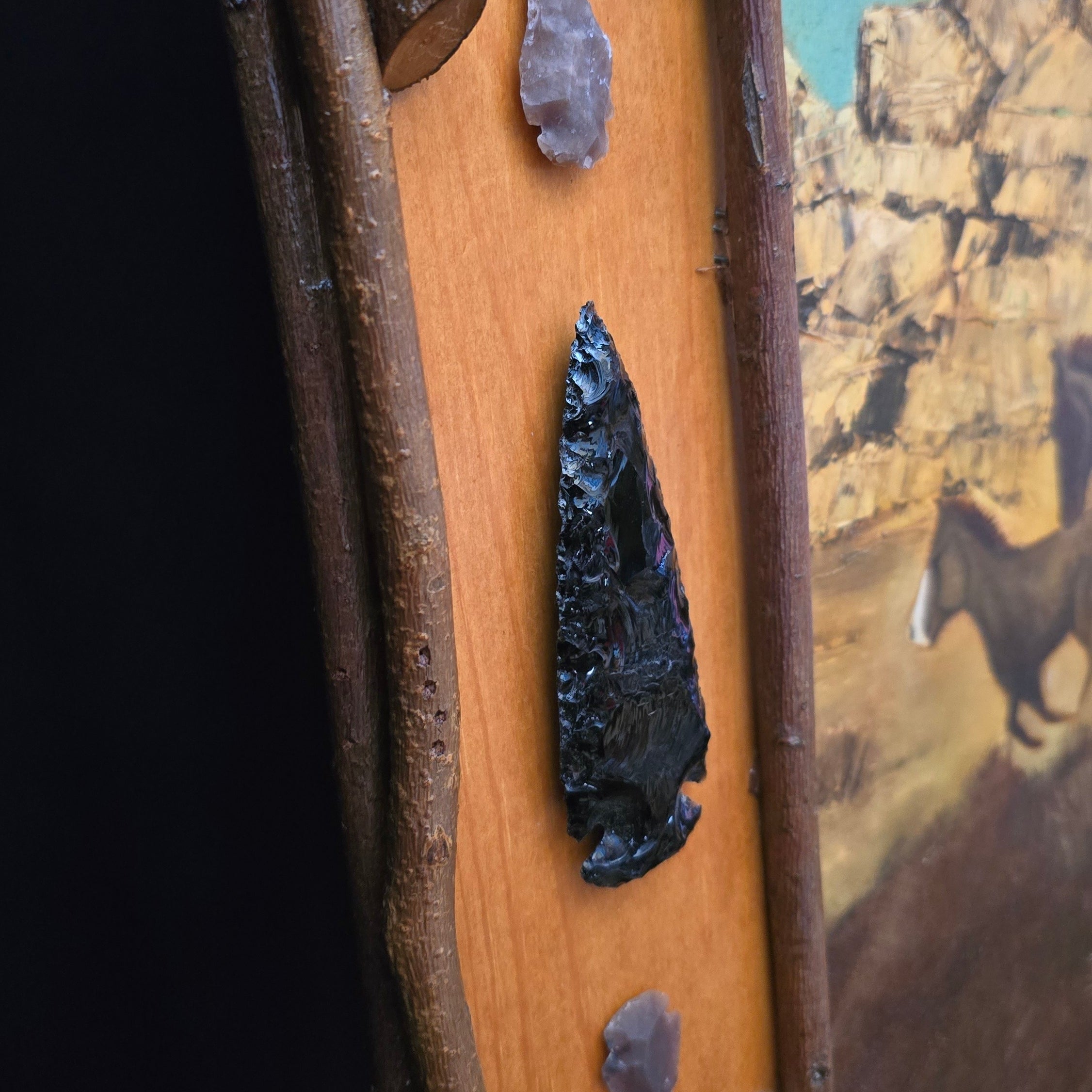 “War Indian on Bareback” by Shirley C. Capra in Custom Rustic Western Frame by Richard Dirk