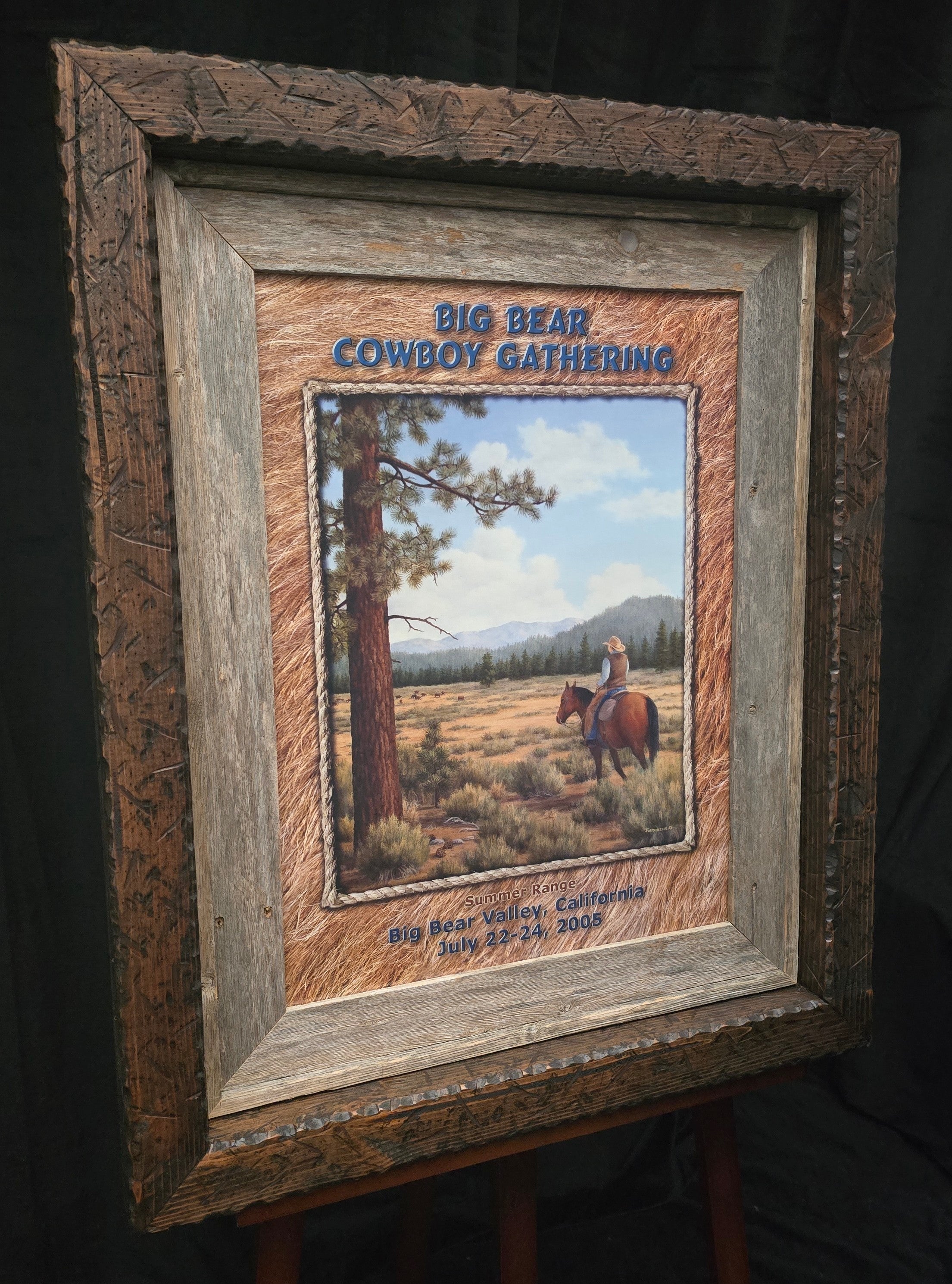 Big Bear Cowboy Gathering 2005 Framed Poster – Rustic Western Wall Art Barnwood Frame 28x34