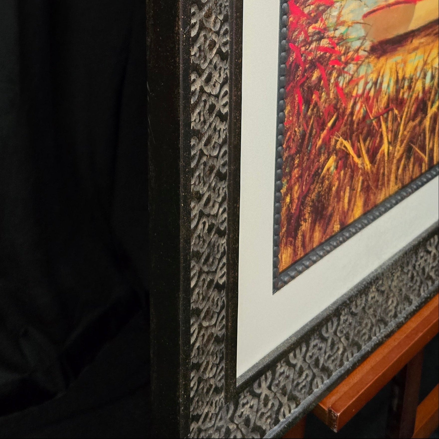 Printed Copy of a Sailboat with Canoe Floating on River By Artist James Weins