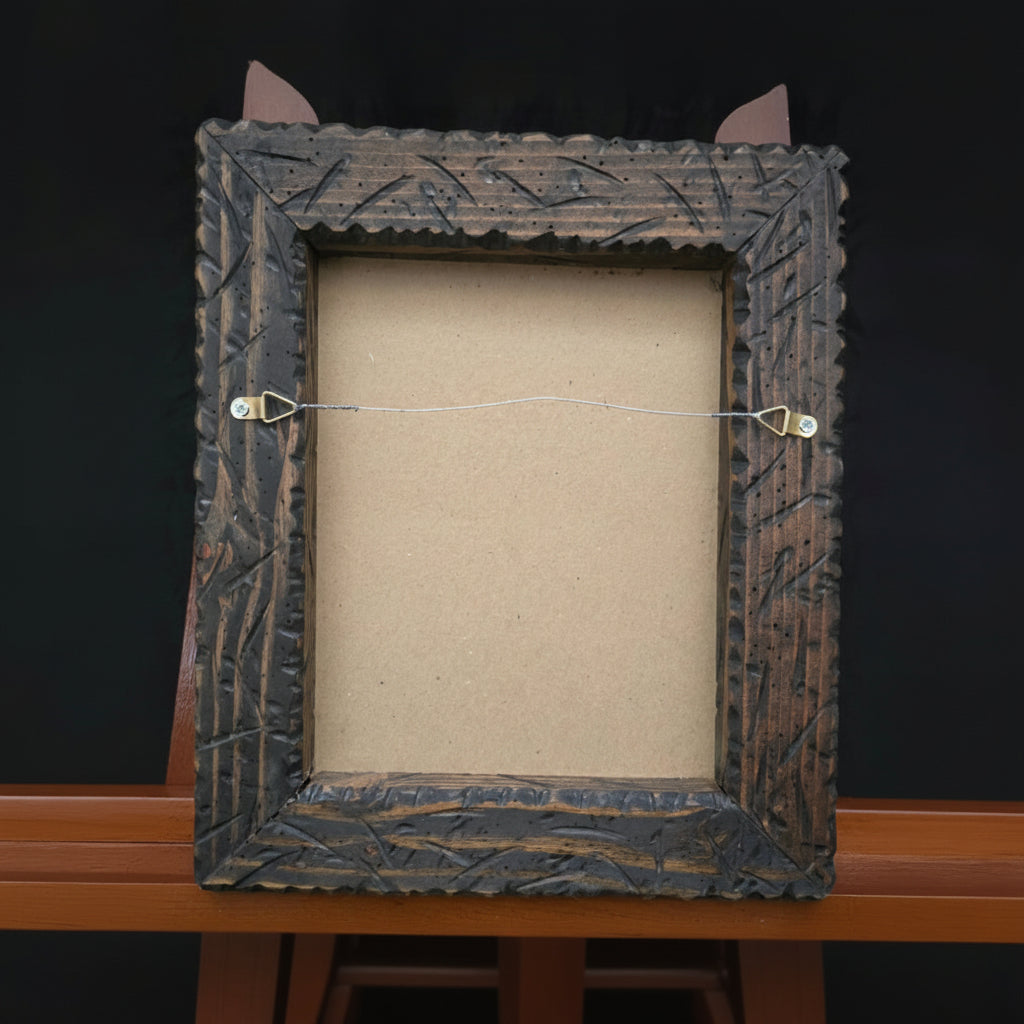 Vintage 1970s J. O’Brien Framed Owl Lithograph Rustic Cabin Wall Art