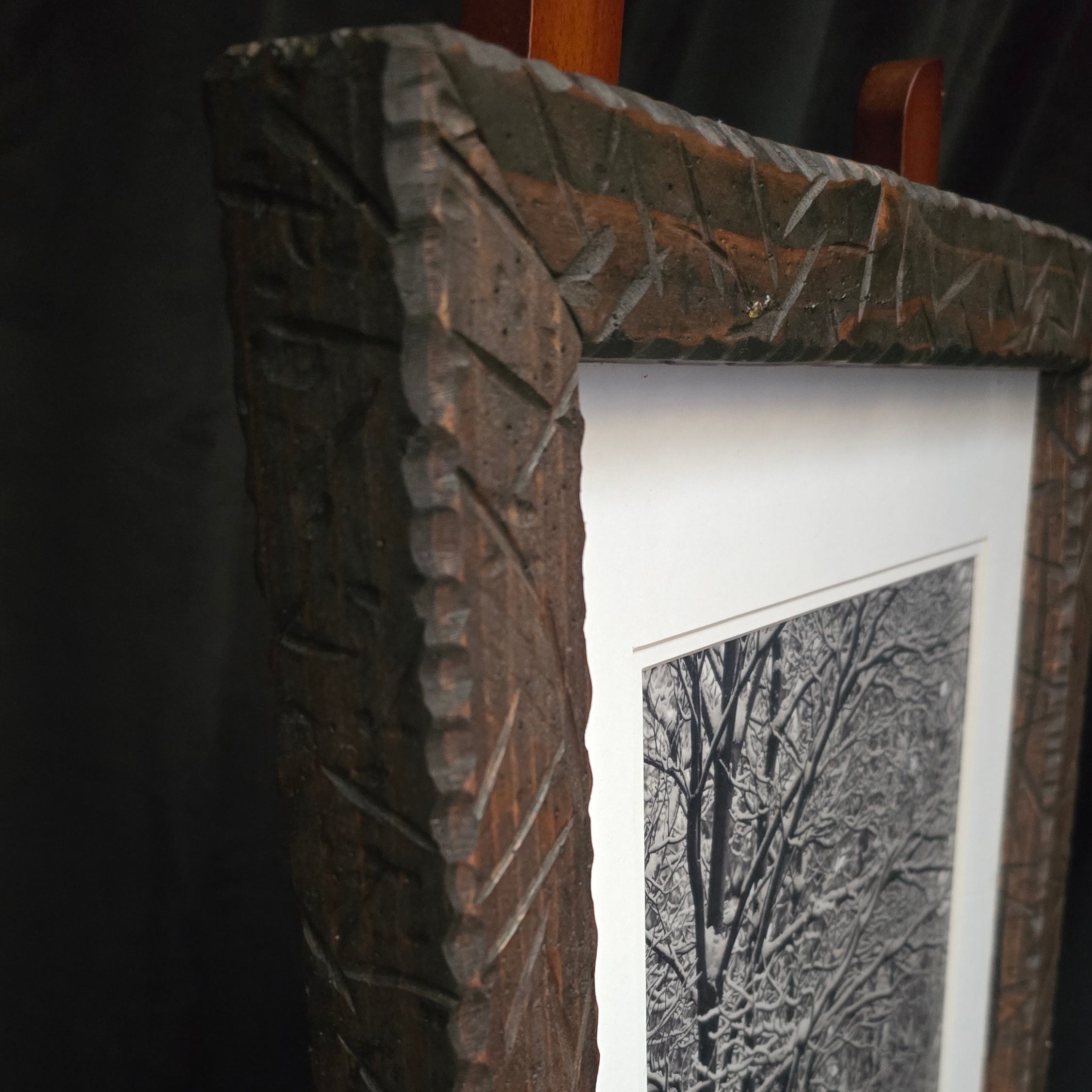 Signed JHummel Photographics “Winter Dogwood” Framed Black & White Photograph Lake Arrowhead California