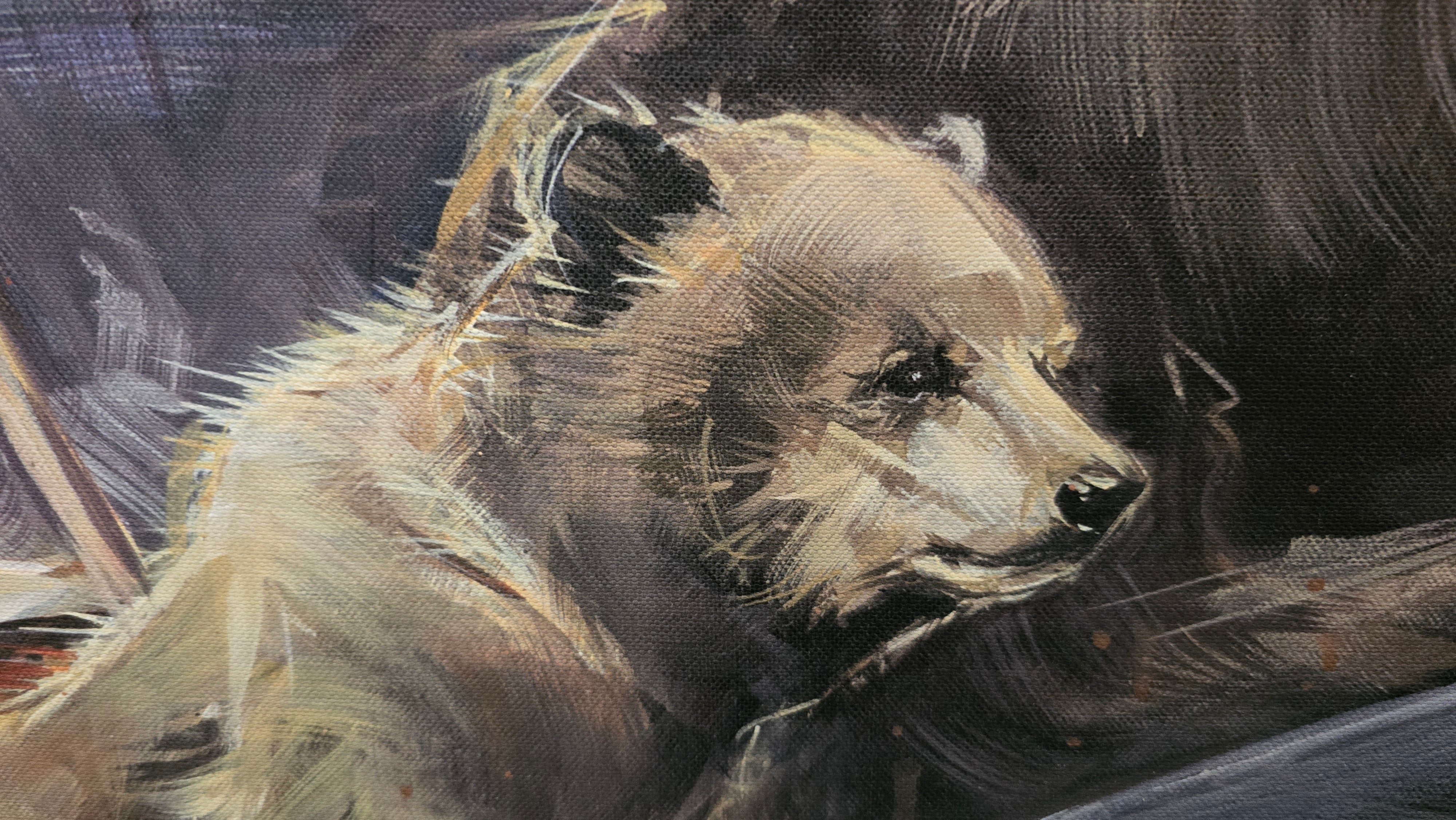 “Spin On The Lake” Canvas Transfer by Marilynn Dwyer Mason – Framed Limited Edition Bear Lake Art 276/500