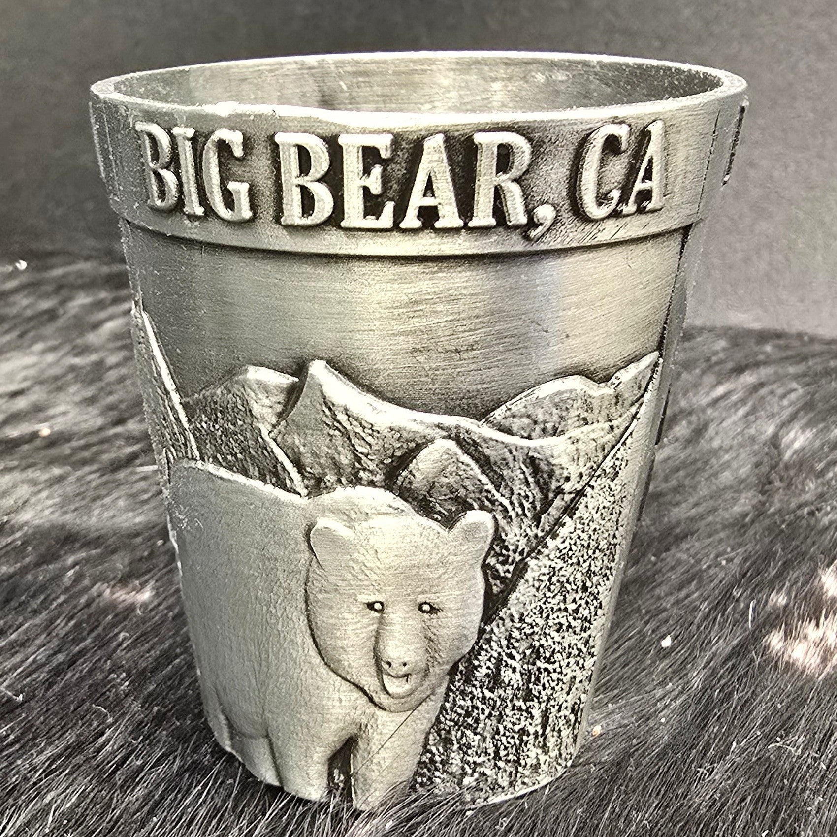 Big Bear California Molded Copper and Pewter Shot Glasses