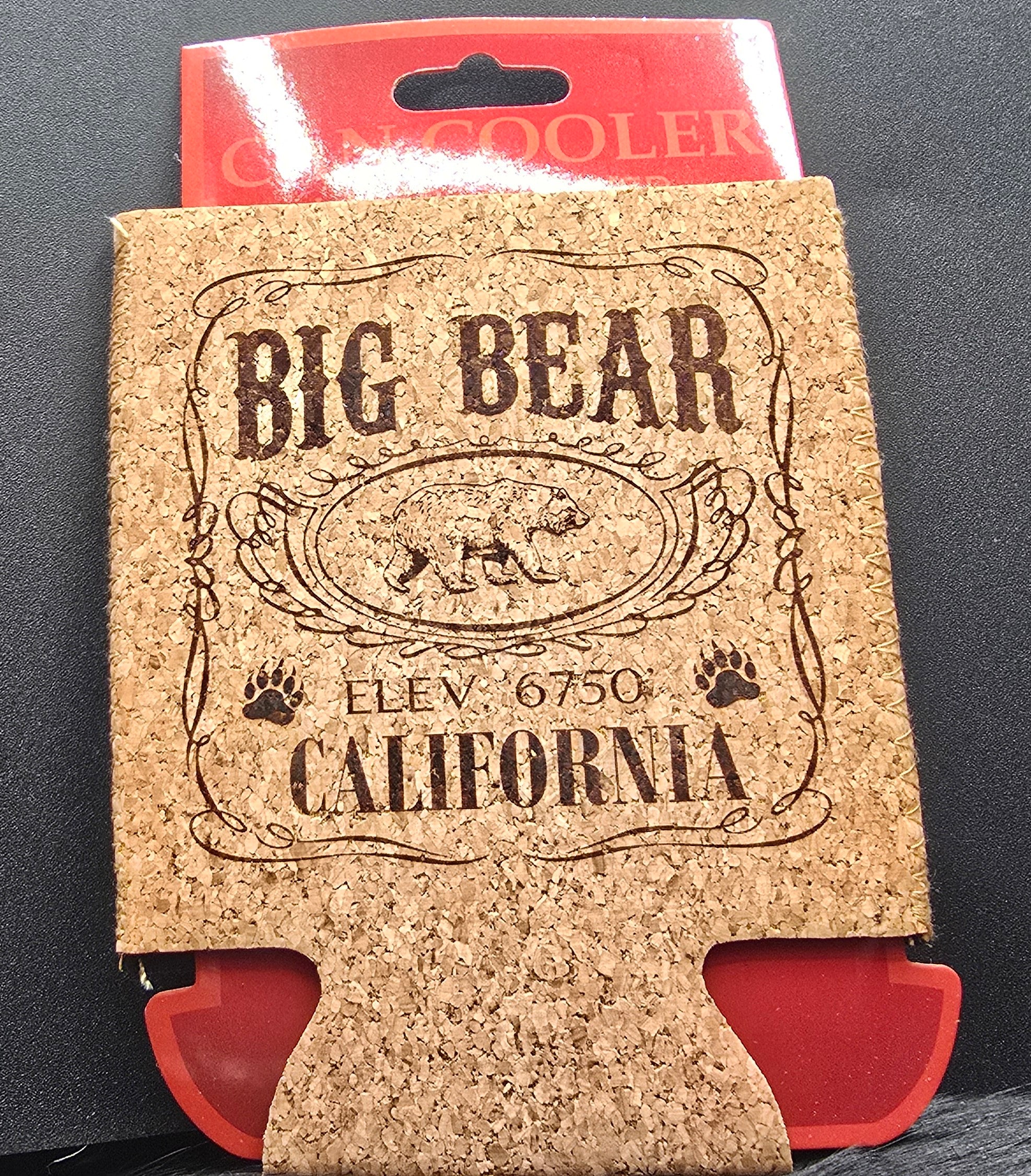Big Bear California Can Cooler Koozie Laser Engraved 4 Colors Available