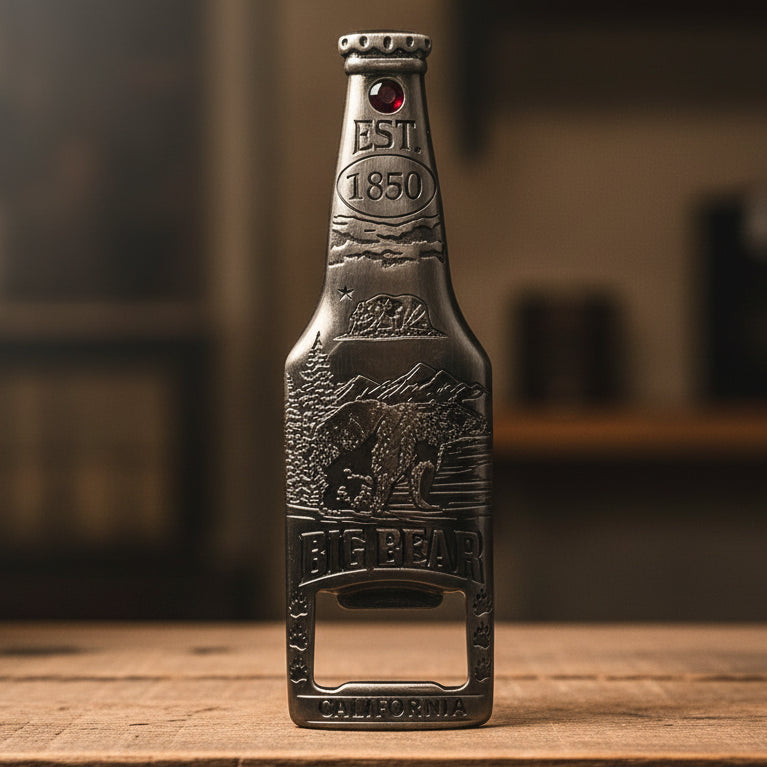 Big Bear California Bottle Shaped Metal Bottle Opener Magnet