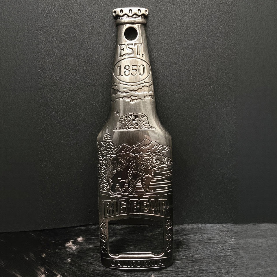 Big Bear California Bottle Shaped Metal Bottle Opener Magnet