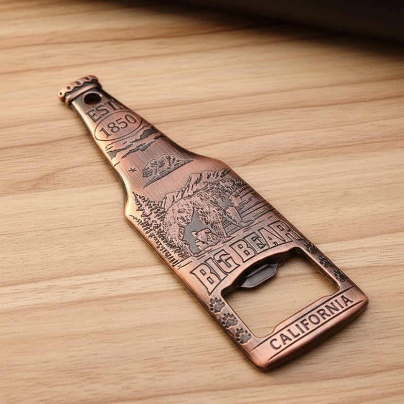 Big Bear California Bottle Shaped Metal Bottle Opener Magnet