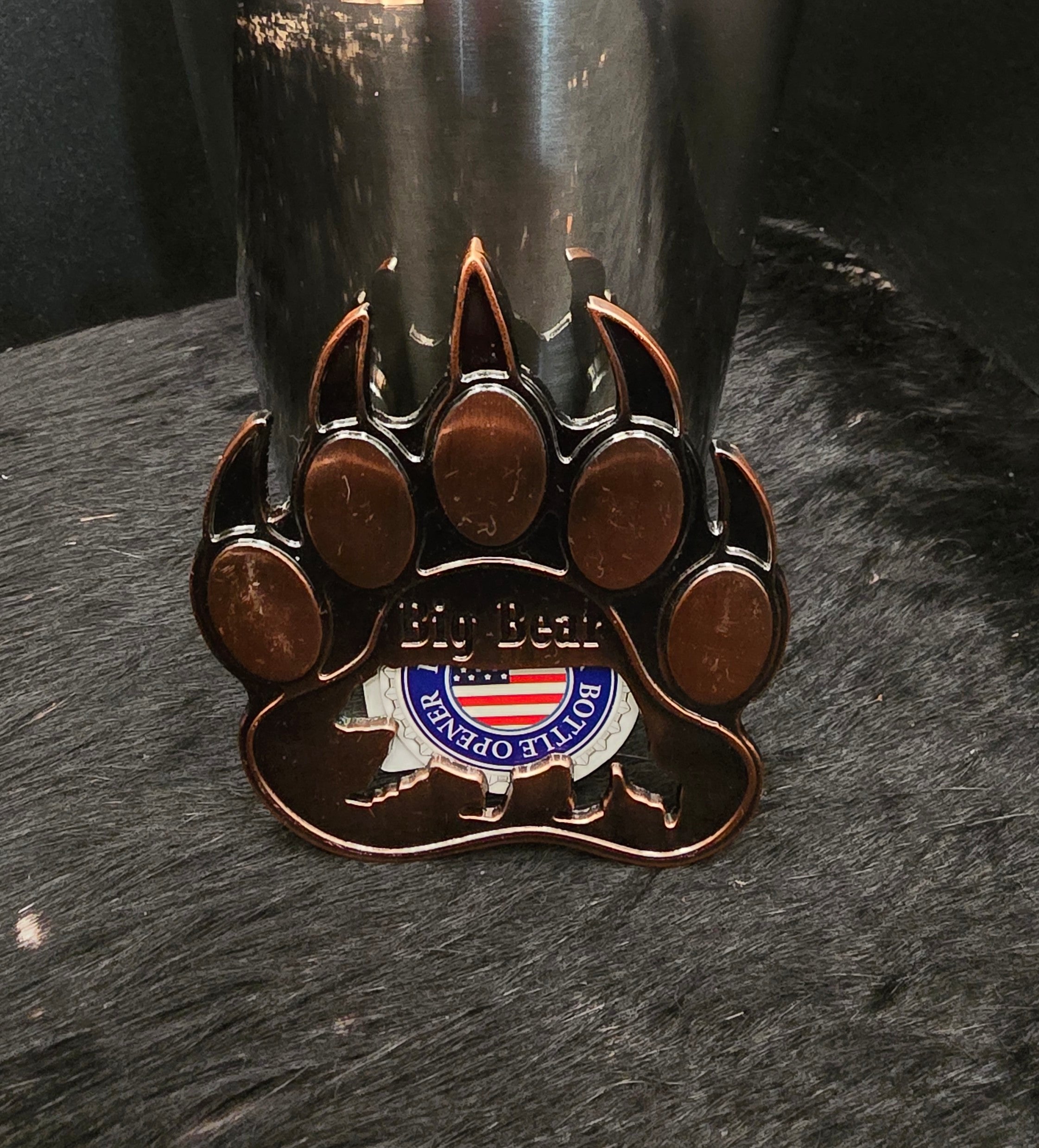 Big Bear California Bear Paw Bottle Opener Magnet 3x2.75 Inch Multiple Finishes