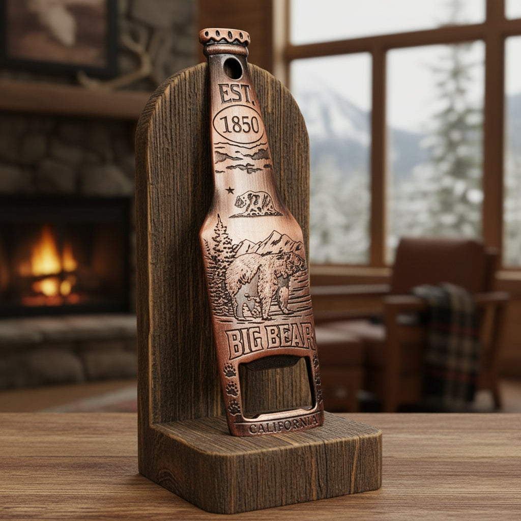 Big Bear California Bottle Shaped Metal Bottle Opener Magnet