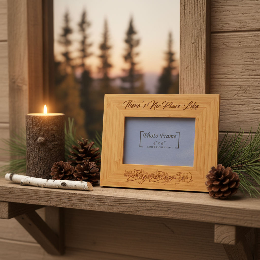 Big Bear Ca 4x6 Wood Picture Frame "There's No Place Like Home Big Bear"