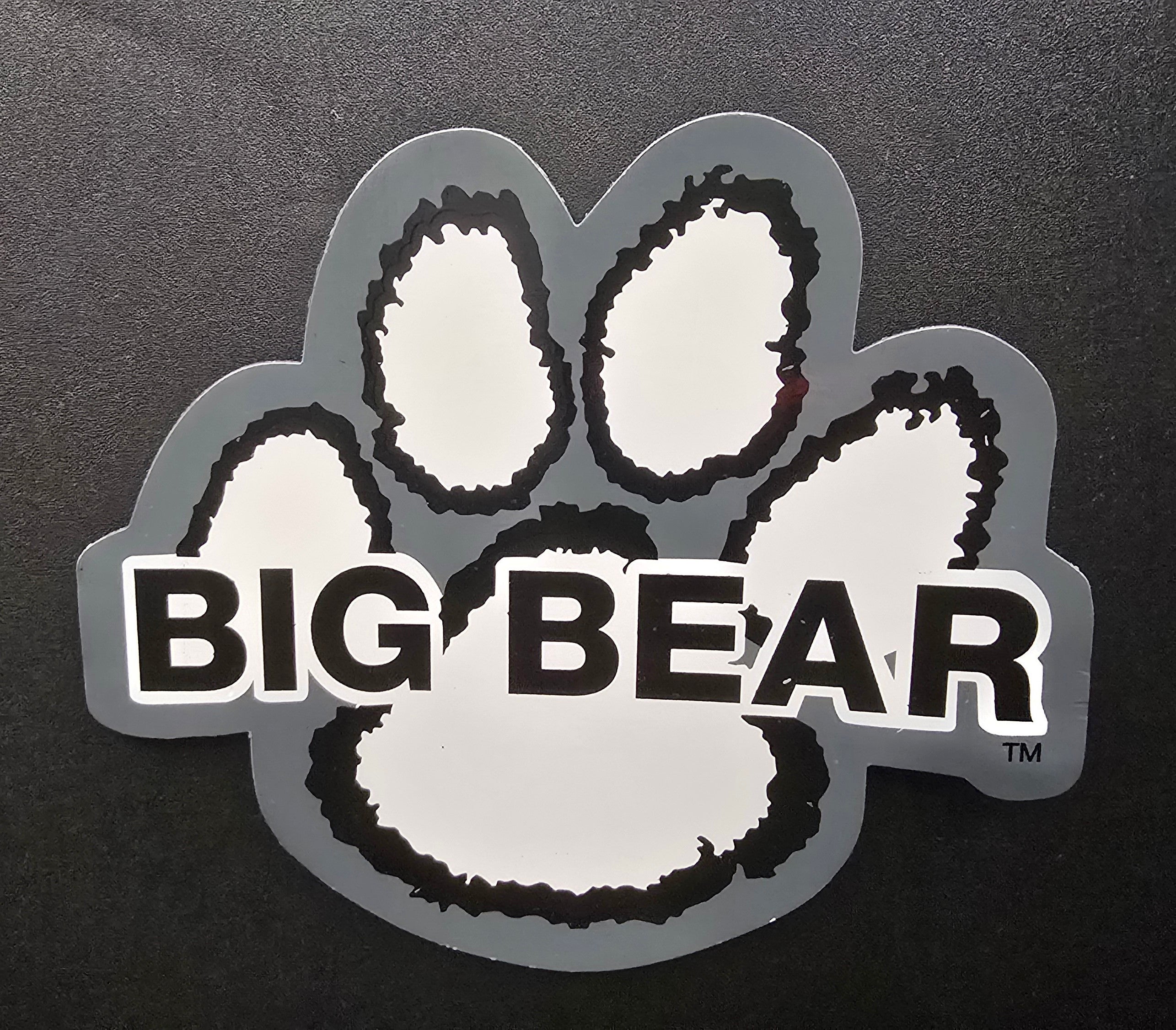 large big bear bear paw souvenir magnet measuring 5.5 by 4.5 inches with black and white paw print design